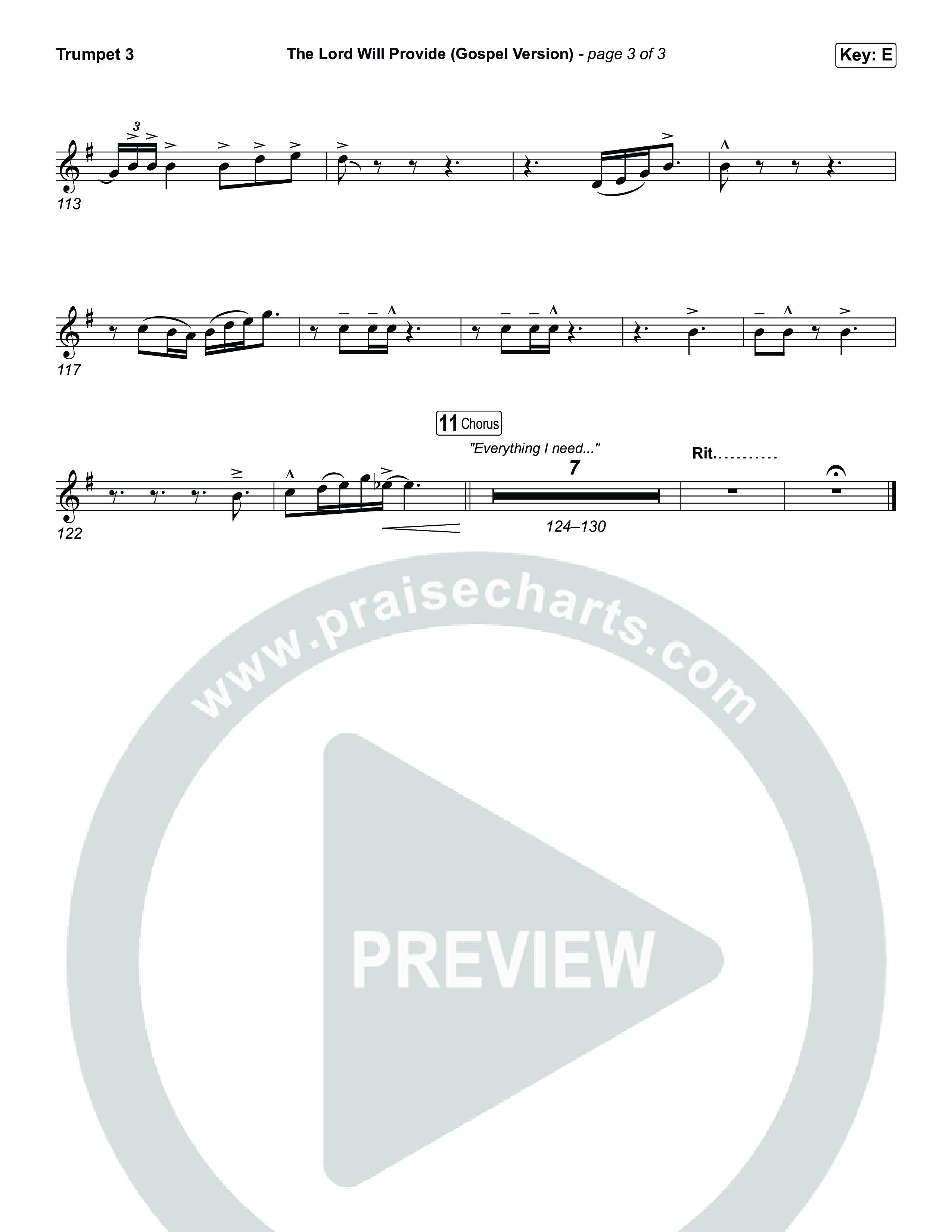 The Lord Will Provide (Gospel Version) (Live) Trumpet 3 (Passion / Chidima)