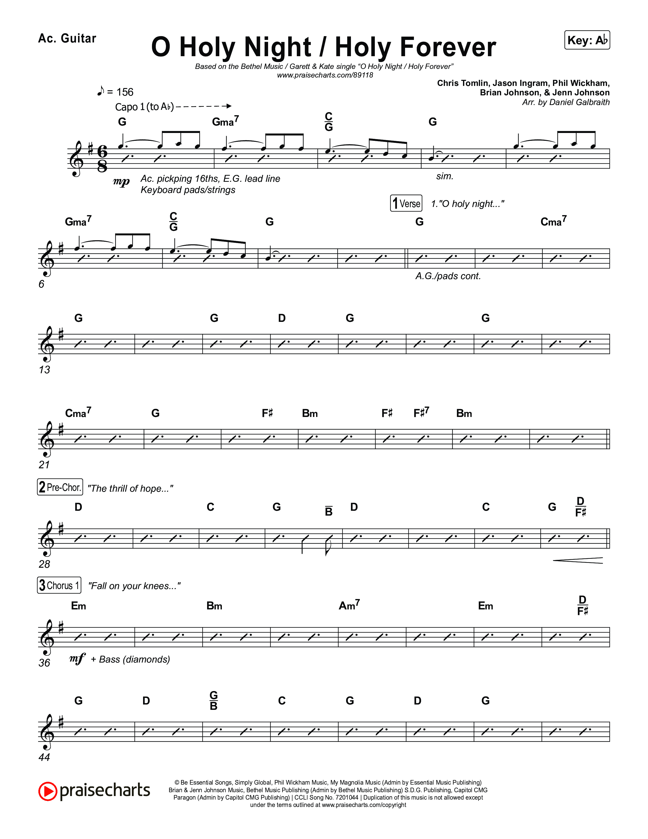 O Holy Night / Holy Forever Acoustic Guitar (Bethel Music / Garett & Kate)