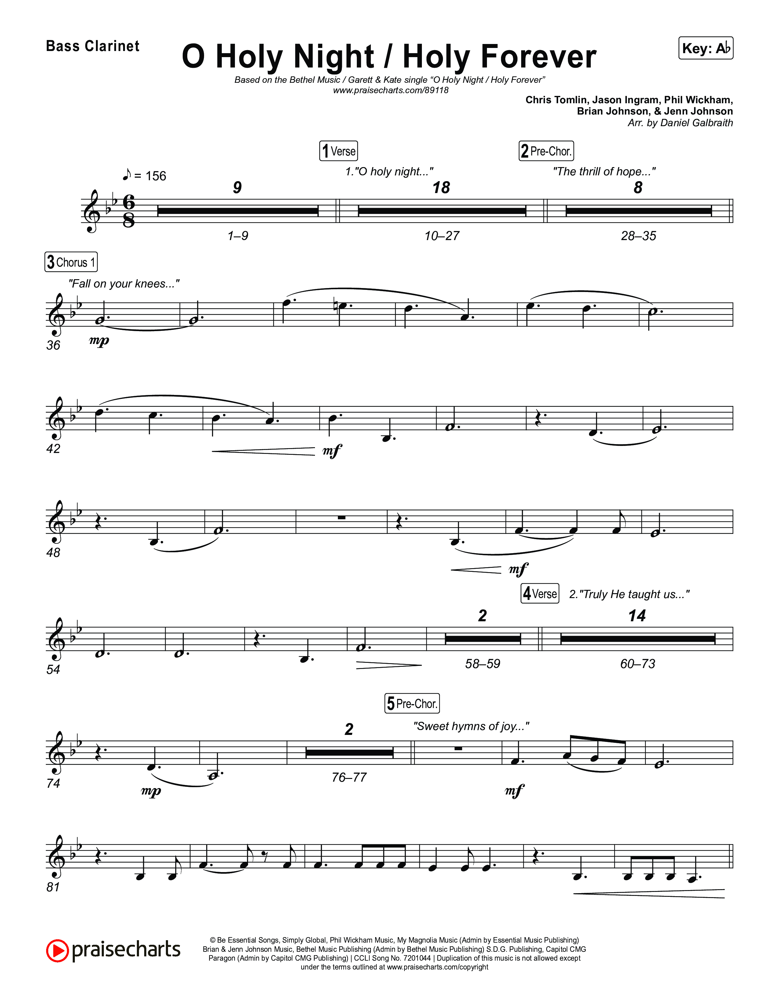 O Holy Night / Holy Forever Bass Clarinet (Bethel Music / Garett & Kate)