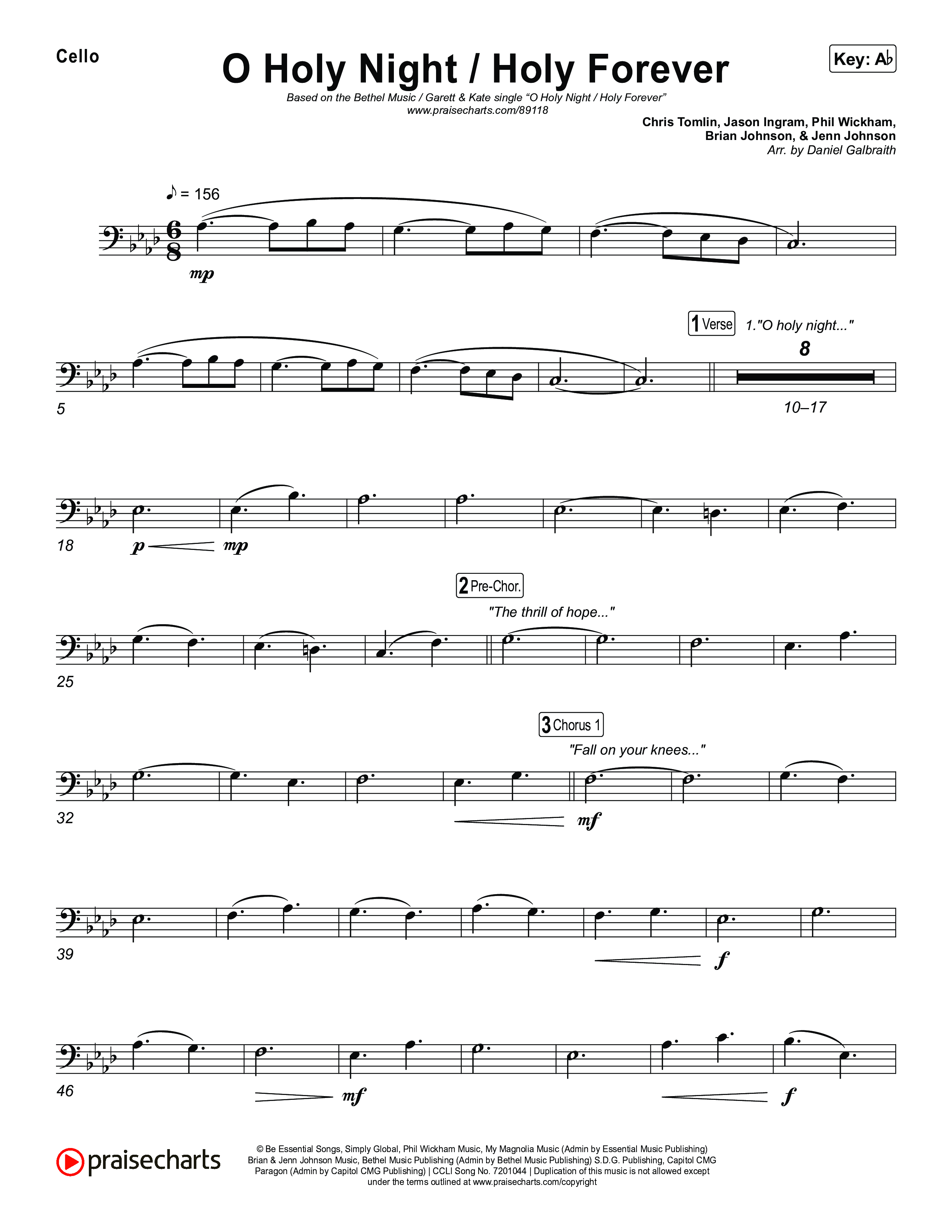 O Holy Night / Holy Forever Cello (Bethel Music / Garett & Kate)