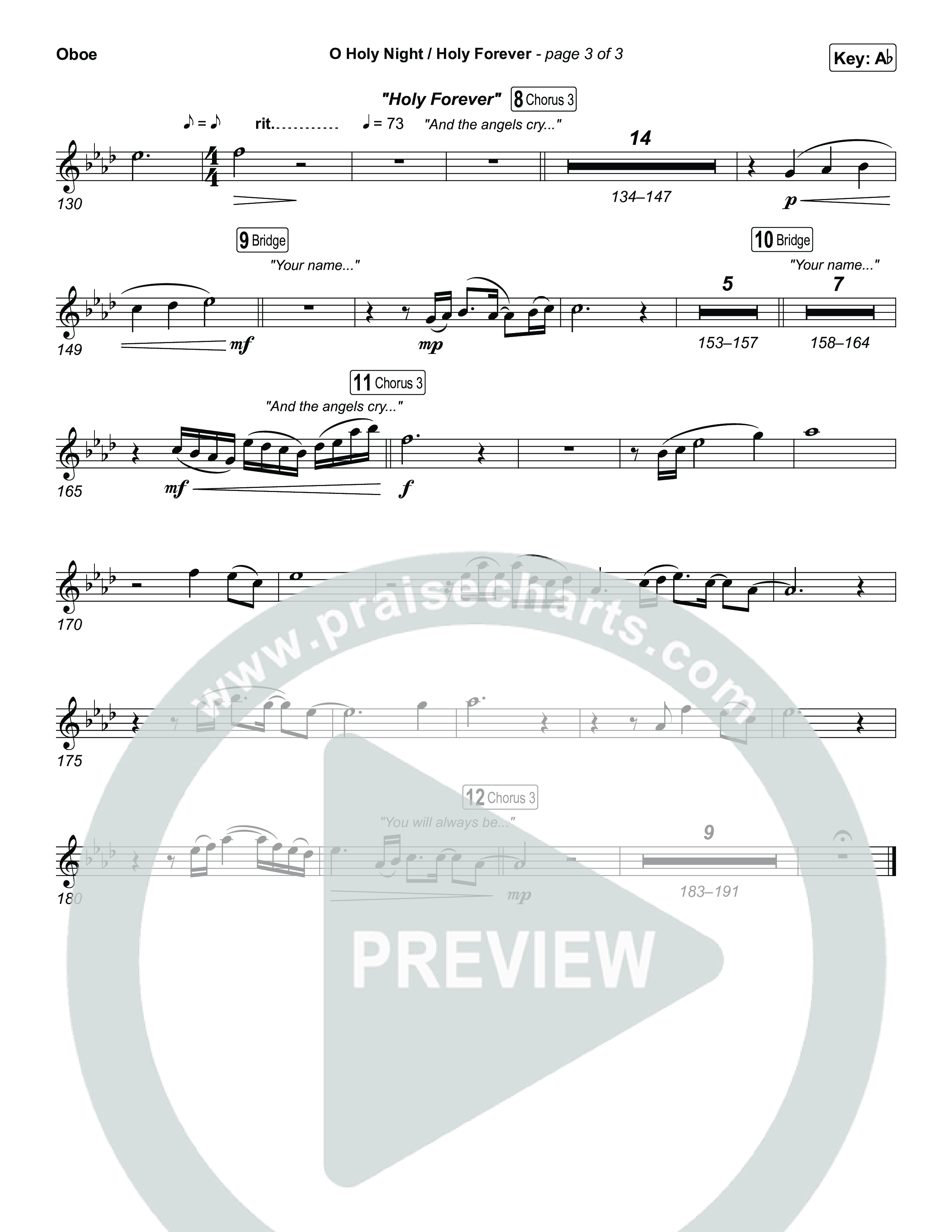 O Holy Night / Holy Forever Oboe (Bethel Music / Garett & Kate)