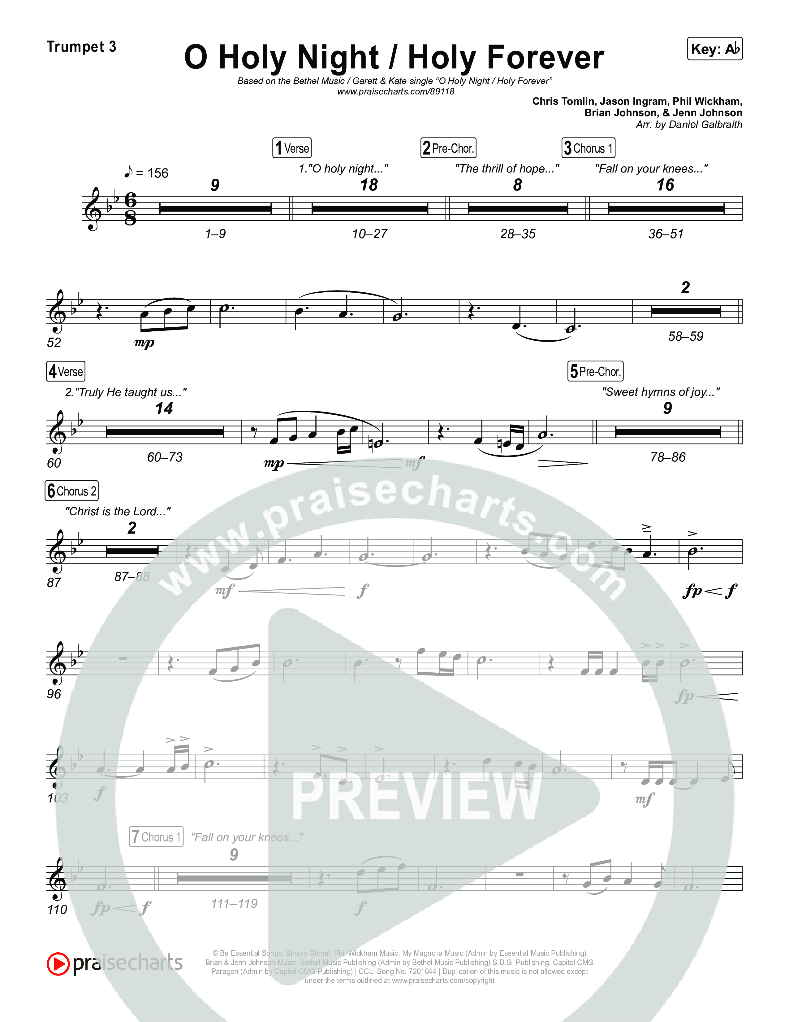 O Holy Night / Holy Forever Trumpet 1,2 (Bethel Music / Garett & Kate)