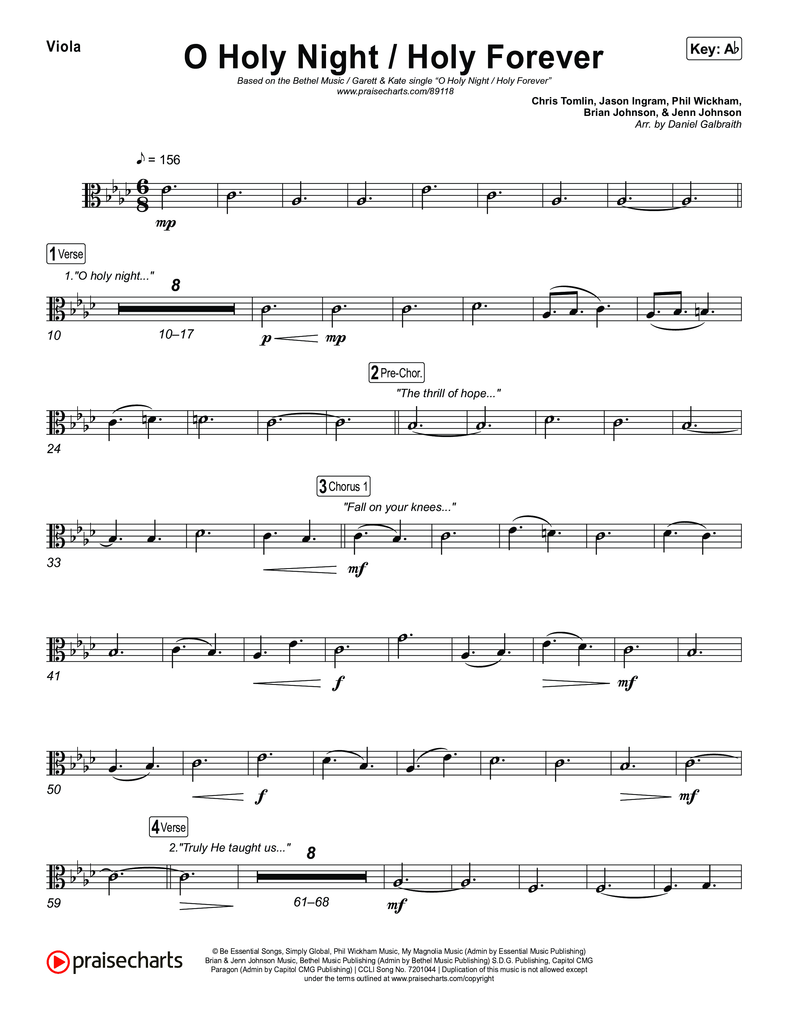 O Holy Night / Holy Forever Viola (Bethel Music / Garett & Kate)