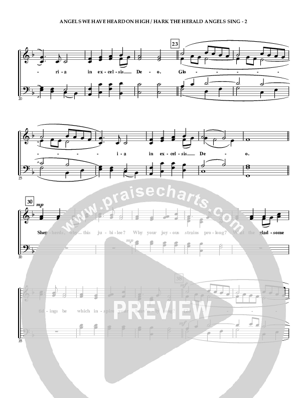 Angels We Have Heard On High (with Hark The Herald Angels Sing) Choir Sheet (SATB) (Irving Bible Church Vox Humana Choir / Gail Wasson)