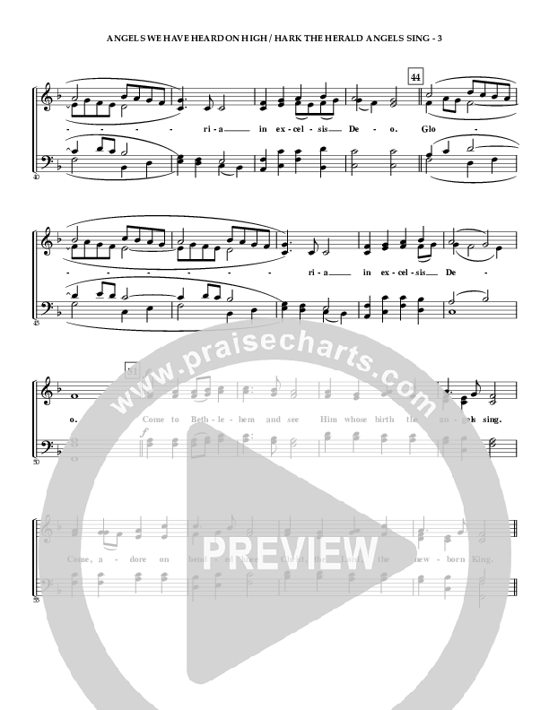 Angels We Have Heard On High (with Hark The Herald Angels Sing) Choir Sheet (SATB) (Irving Bible Church Vox Humana Choir / Gail Wasson)
