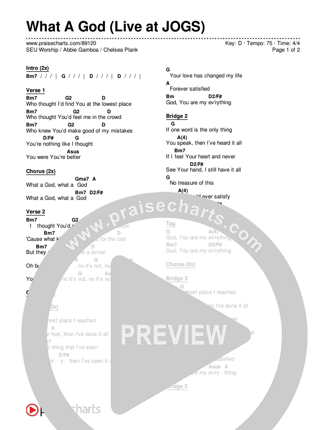 What A God (Live at JOGS) Chords & Lyrics (SEU Worship / Abbie Gamboa / Chelsea Plank)