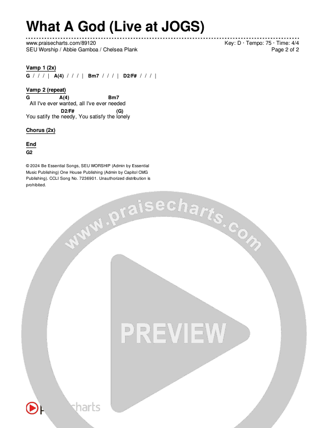 What A God (Live at JOGS) Chords & Lyrics (SEU Worship / Abbie Gamboa / Chelsea Plank)
