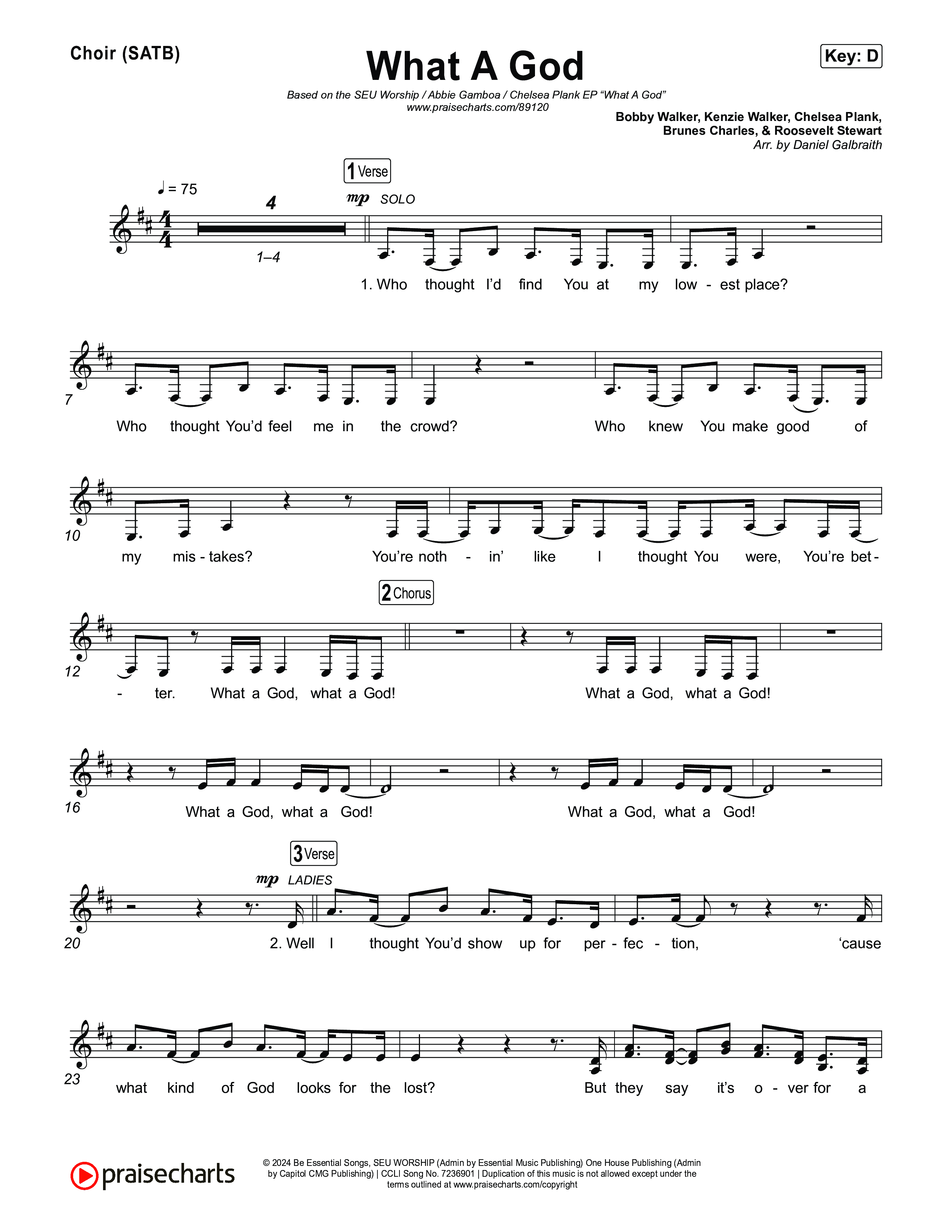 What A God (Live at JOGS) Choir Sheet (SATB) (SEU Worship / Abbie Gamboa / Chelsea Plank)