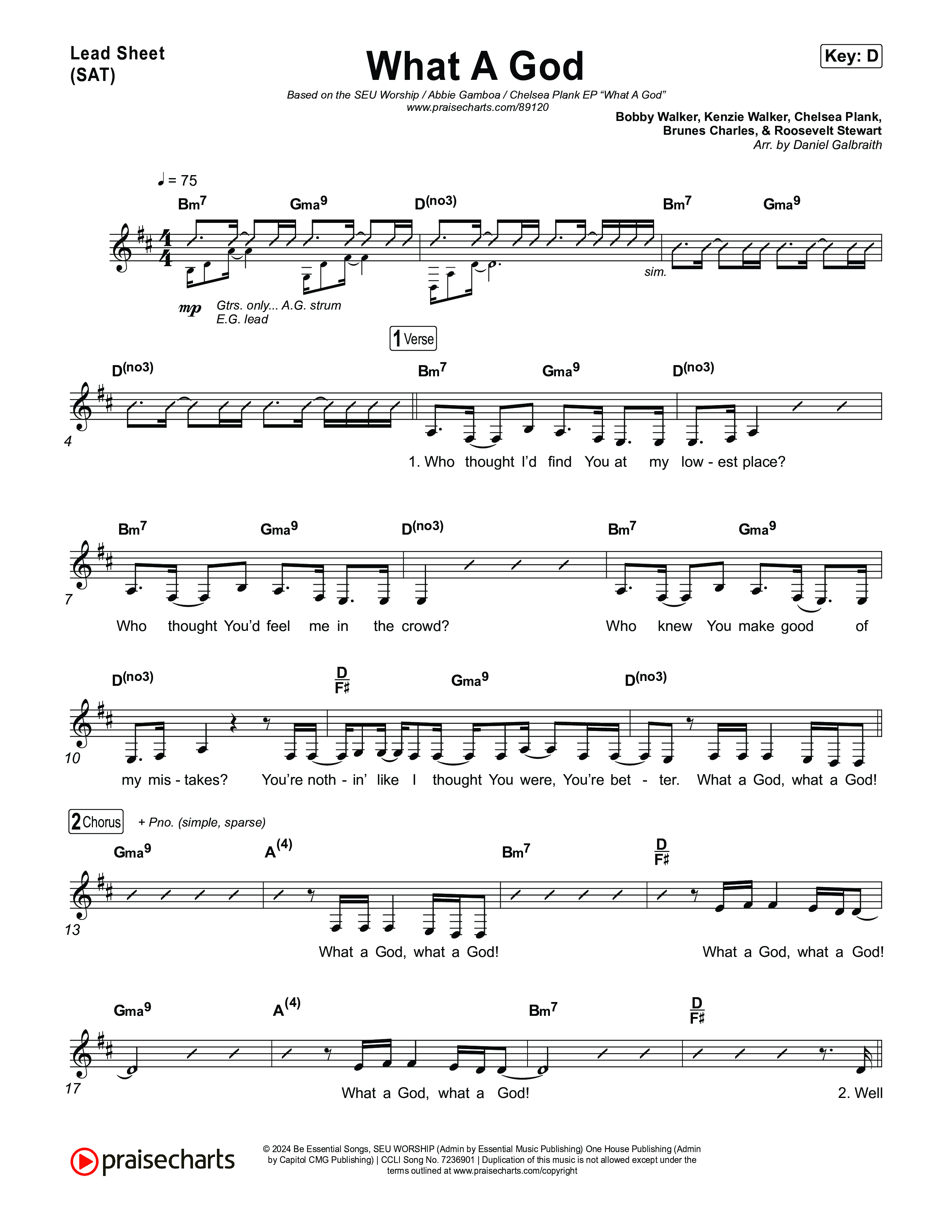 What A God (Live at JOGS) Lead Sheet (SAT) (SEU Worship / Abbie Gamboa / Chelsea Plank)