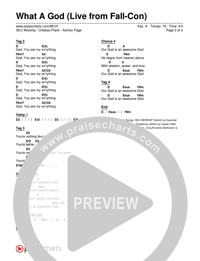 What A God (Live from Fall-Con) Chords & Lyrics (SEU Worship / Chelsea Plank / Ashton Page)
