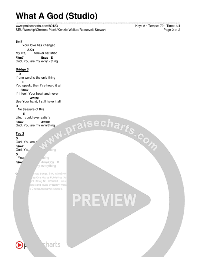 What A God (Studio) Chords & Lyrics (SEU Worship / Chelsea Plank / Kenzie Walker / Roosevelt Stewart)