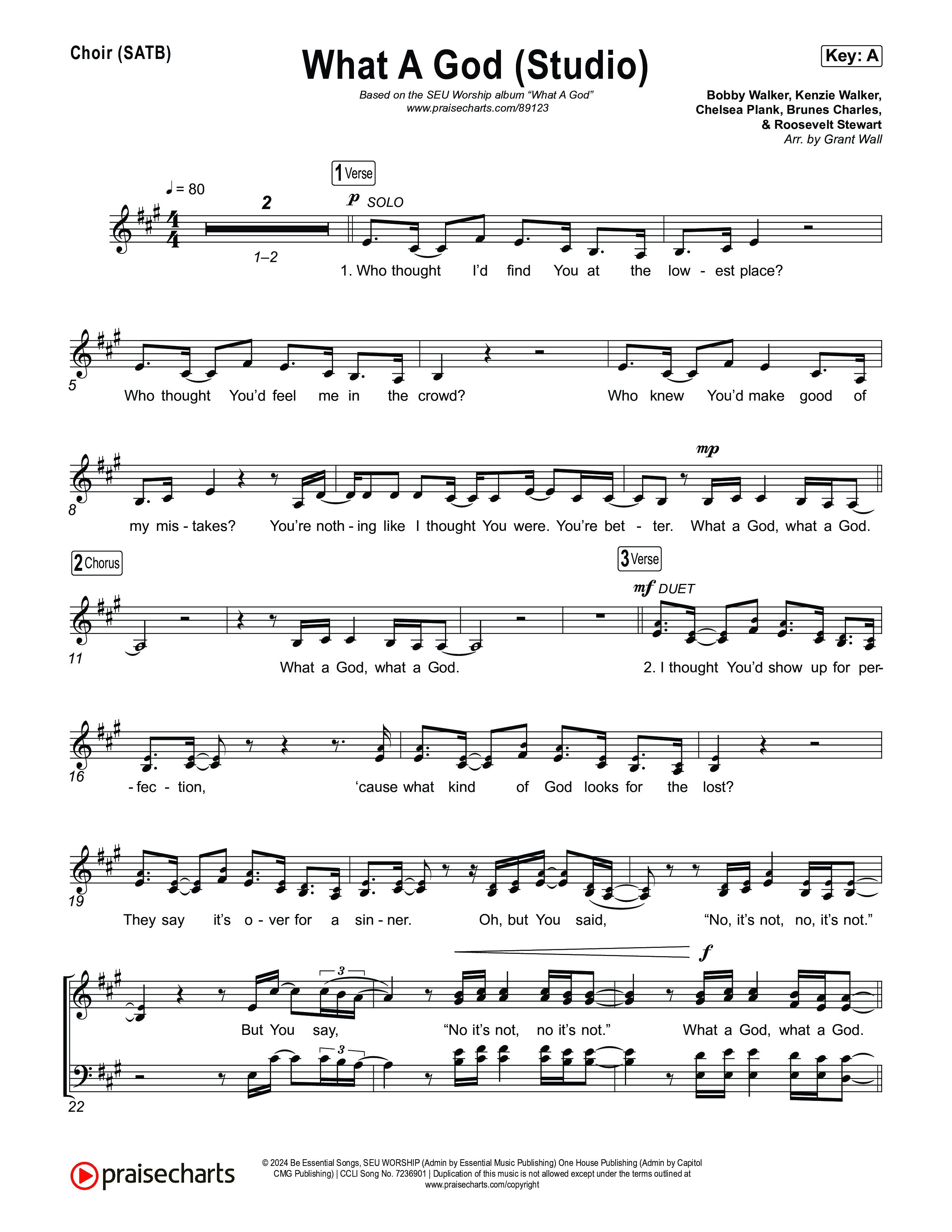 What A God (Studio) Choir Sheet (SATB) (SEU Worship / Chelsea Plank / Kenzie Walker / Roosevelt Stewart)