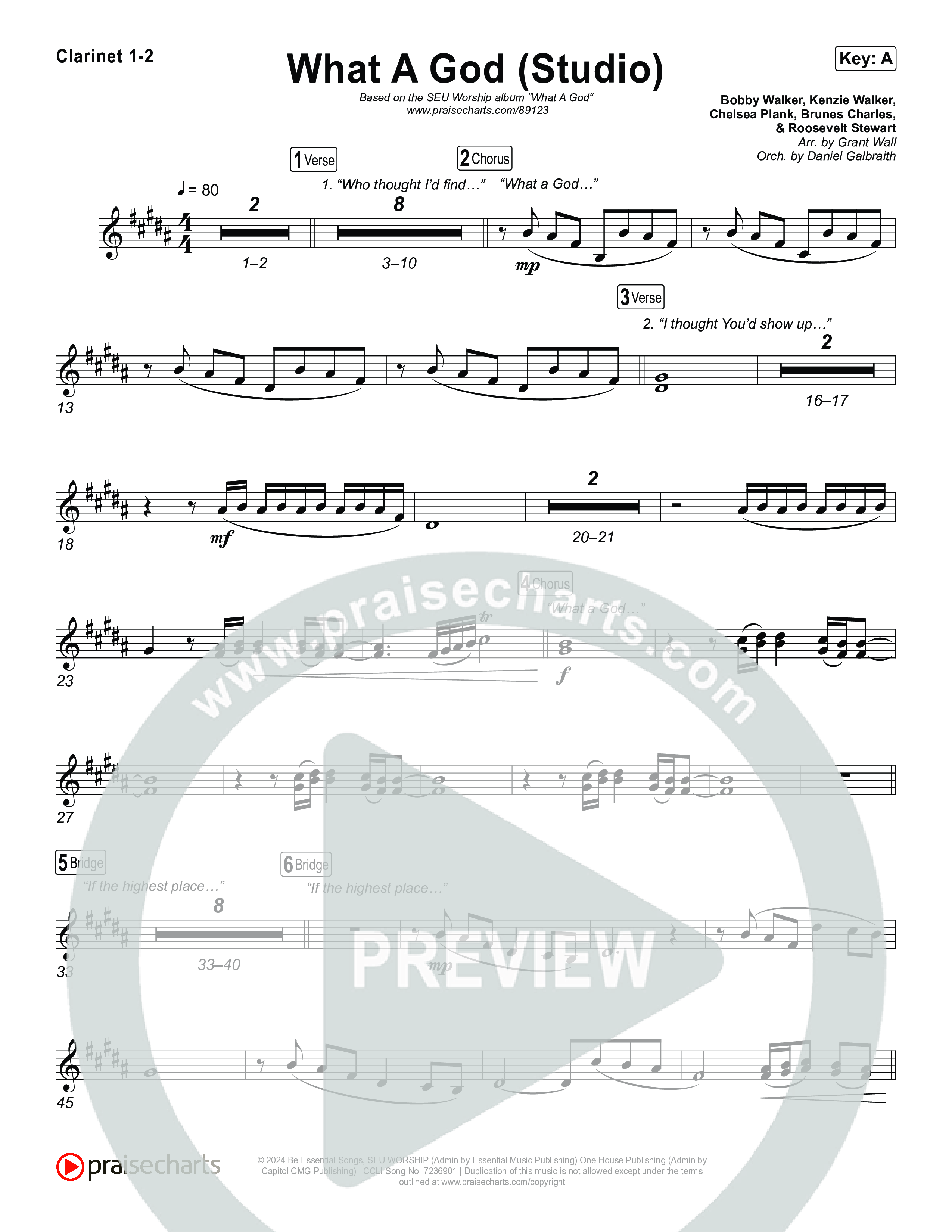What A God (Studio) Clarinet 1,2 (SEU Worship / Chelsea Plank / Kenzie Walker / Roosevelt Stewart)