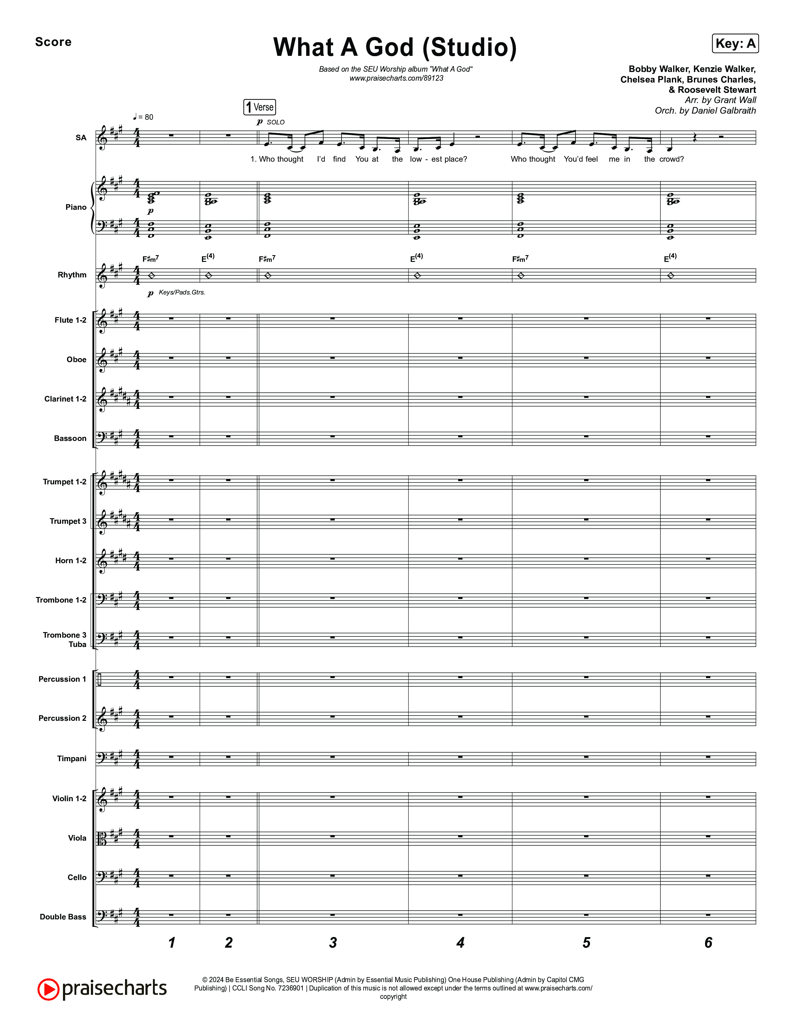 What A God (Studio) Conductor's Score (SEU Worship / Chelsea Plank / Kenzie Walker / Roosevelt Stewart)