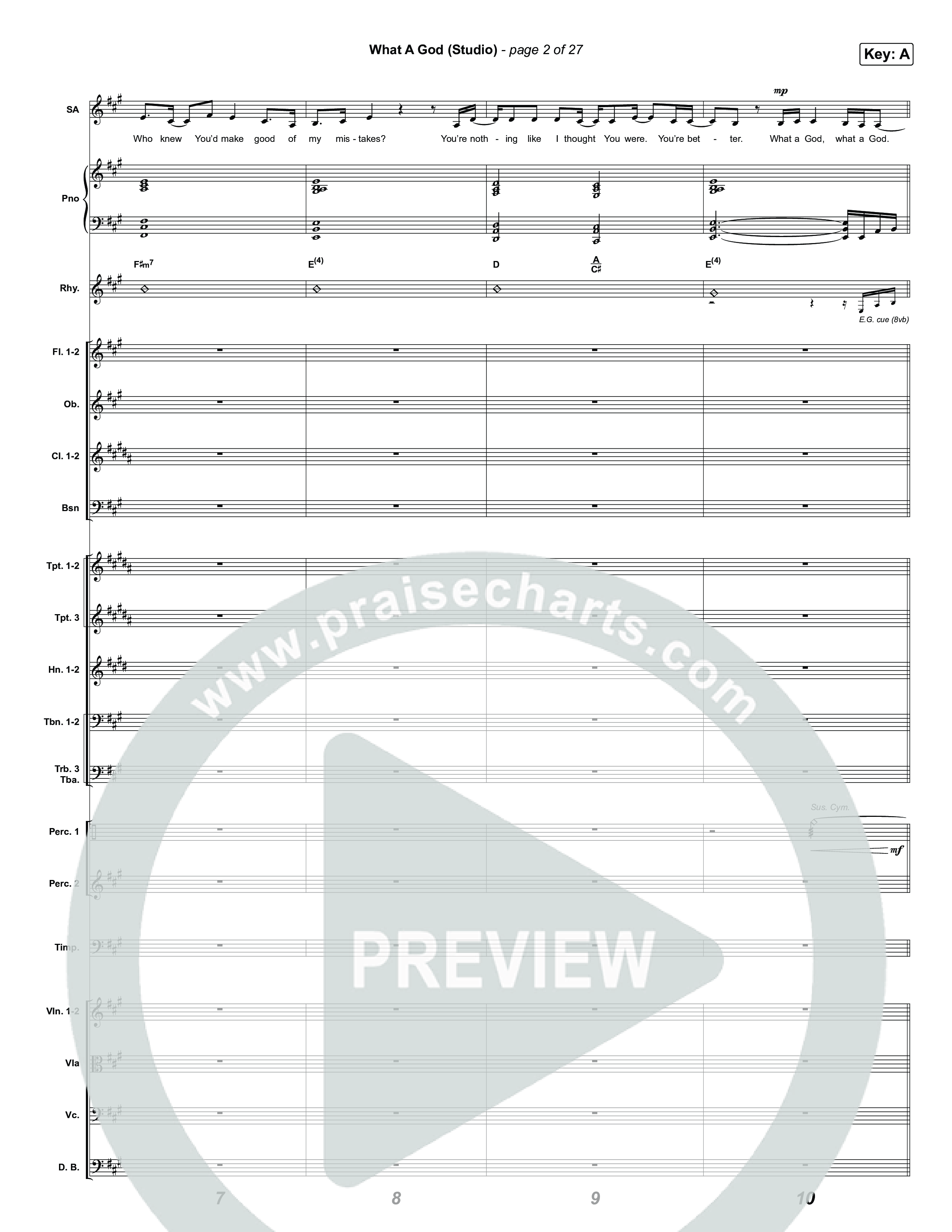 What A God (Studio) Conductor's Score (SEU Worship / Chelsea Plank / Kenzie Walker / Roosevelt Stewart)
