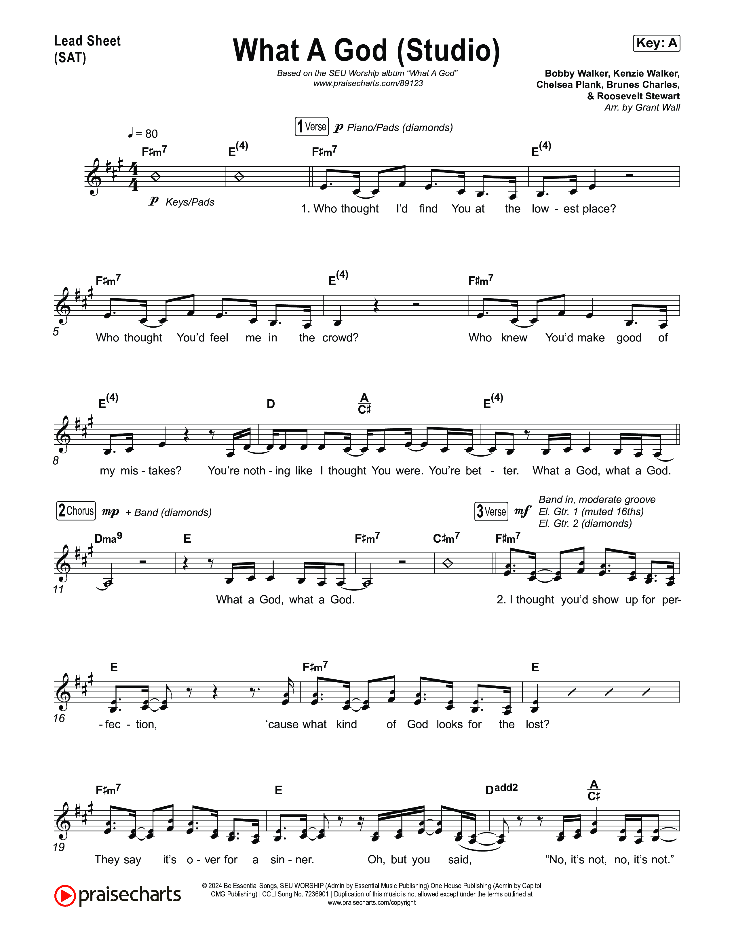 What A God (Studio) Lead Sheet (SAT) (SEU Worship / Chelsea Plank / Kenzie Walker / Roosevelt Stewart)