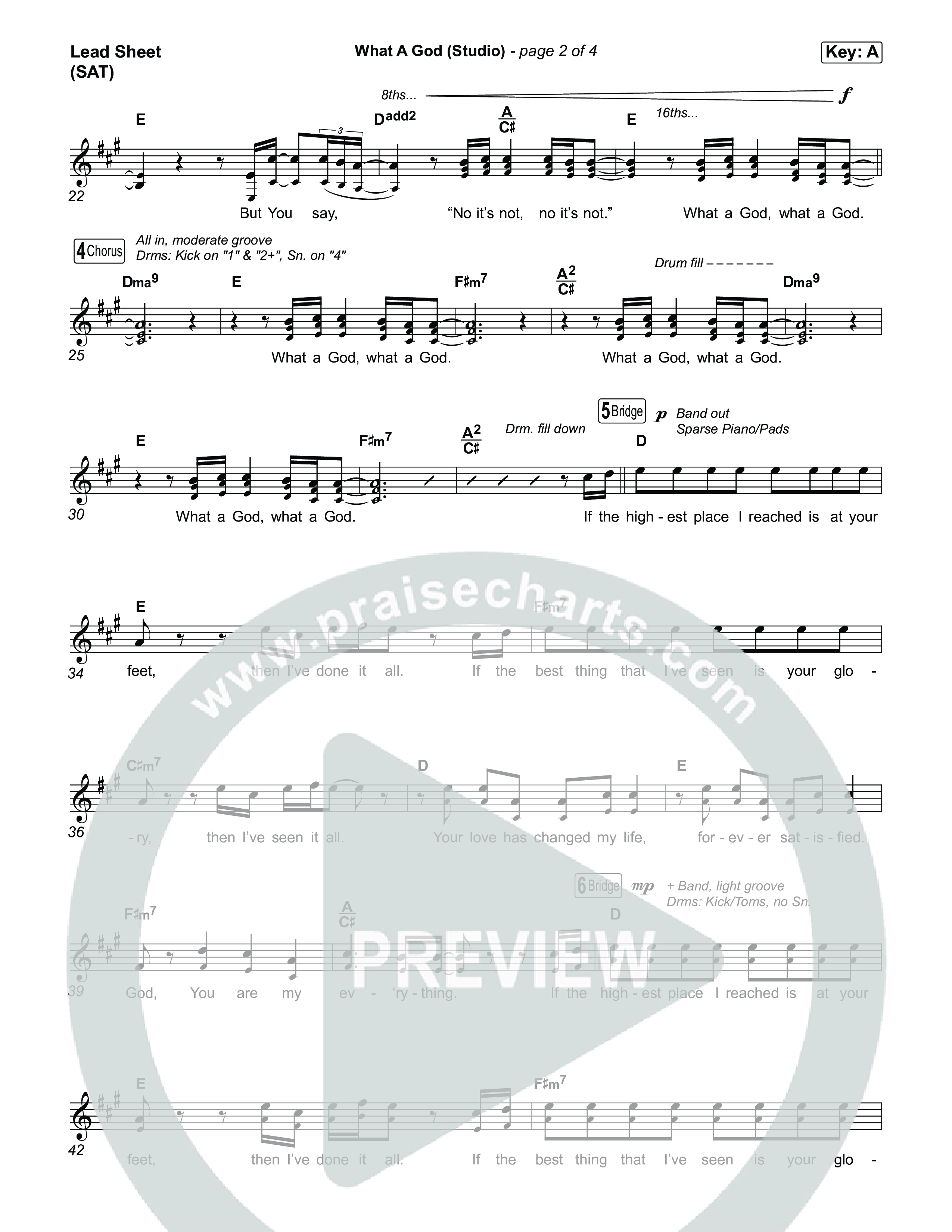 What A God (Studio) Lead Sheet (SAT) (SEU Worship / Chelsea Plank / Kenzie Walker / Roosevelt Stewart)