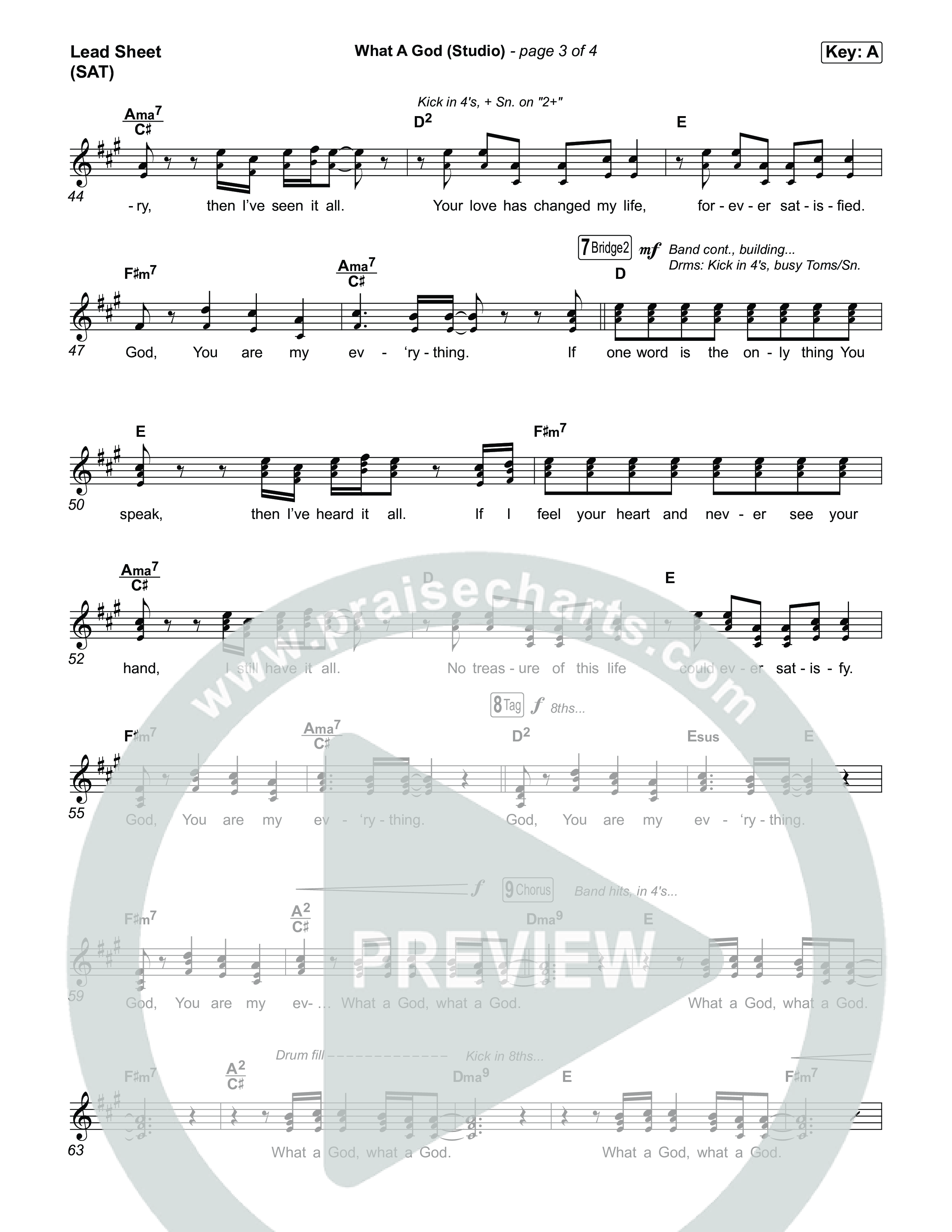 What A God (Studio) Lead Sheet (SAT) (SEU Worship / Chelsea Plank / Kenzie Walker / Roosevelt Stewart)