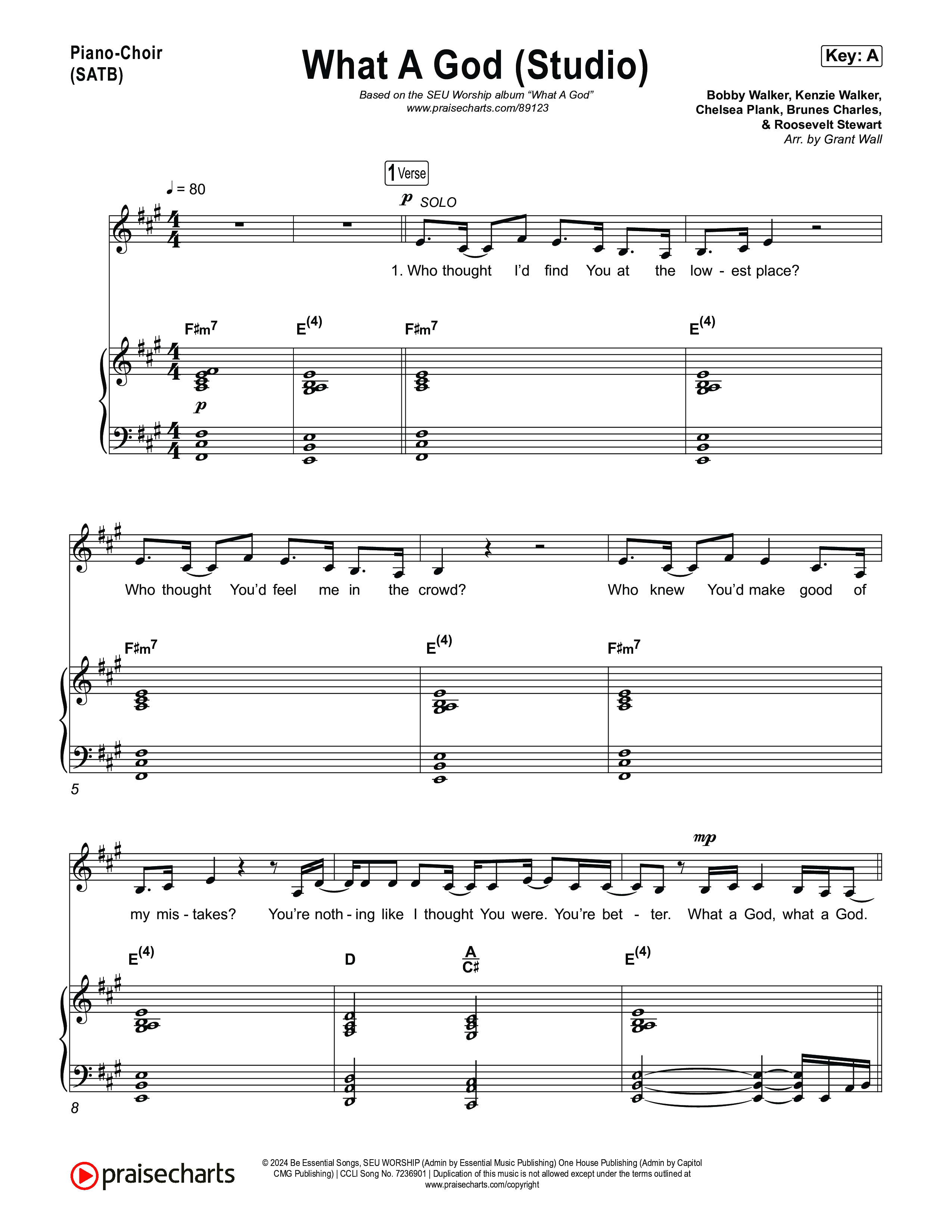 What A God (Studio) Piano/Vocal Pack (SEU Worship / Chelsea Plank / Kenzie Walker / Roosevelt Stewart)