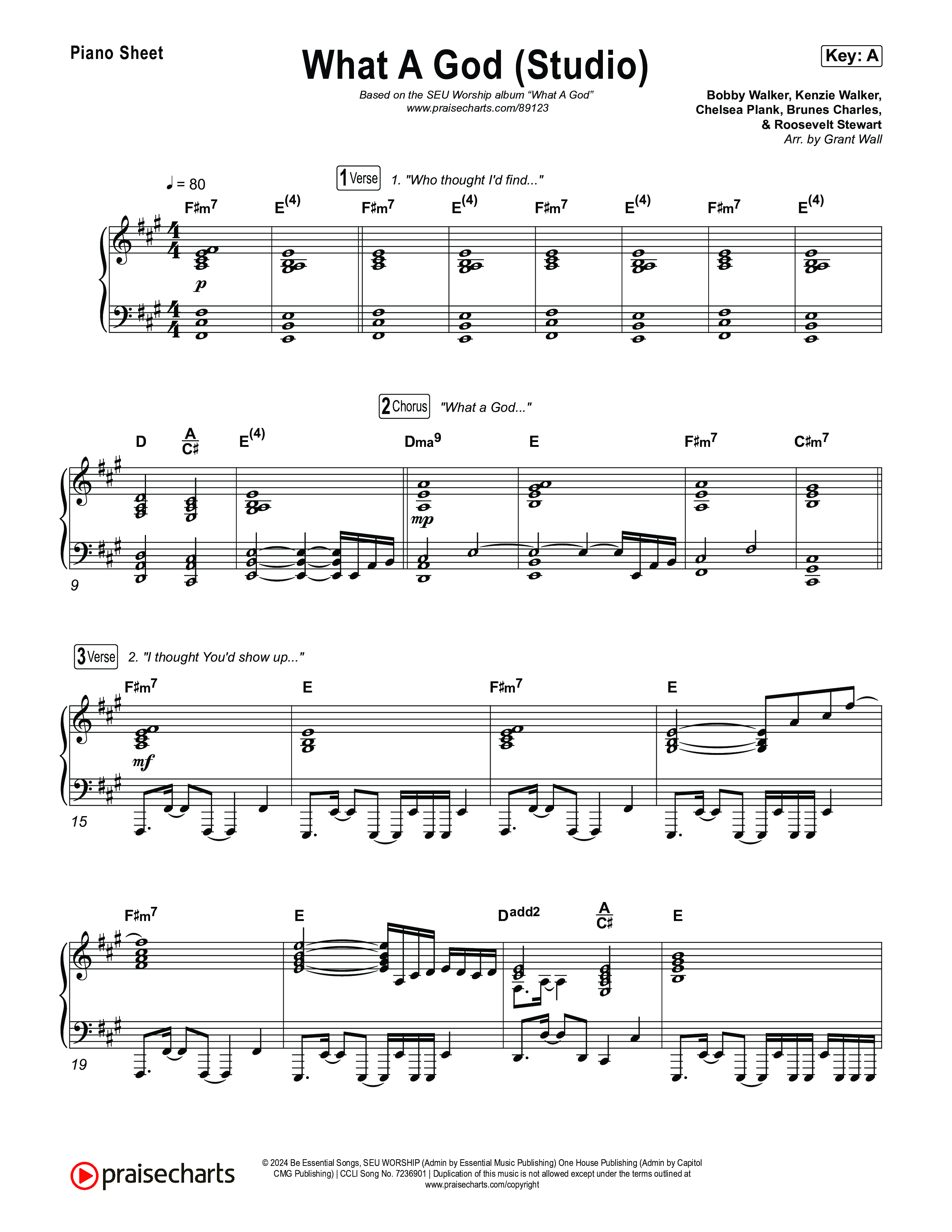What A God (Studio) Piano Sheet (SEU Worship / Chelsea Plank / Kenzie Walker / Roosevelt Stewart)