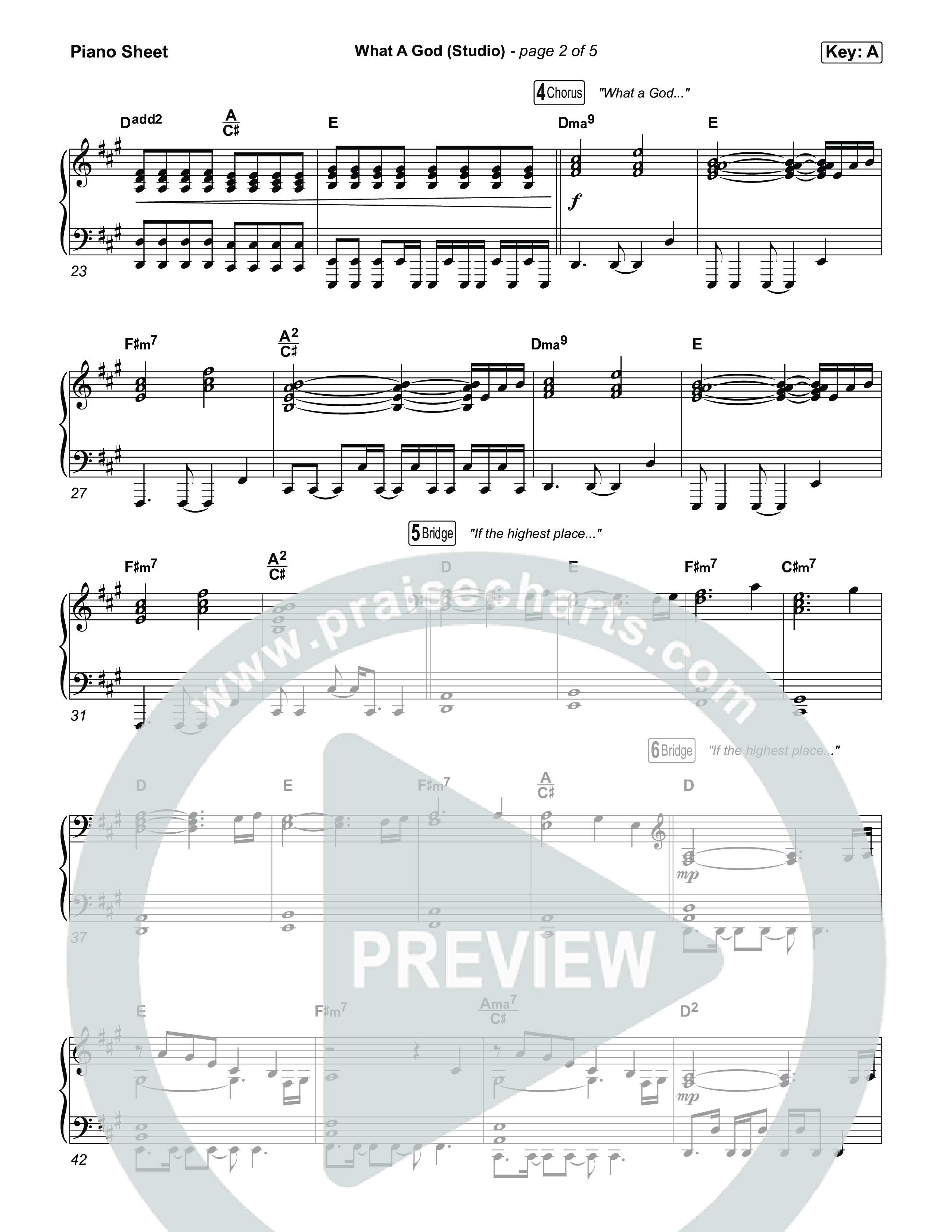 What A God (Studio) Piano Sheet (SEU Worship / Chelsea Plank / Kenzie Walker / Roosevelt Stewart)