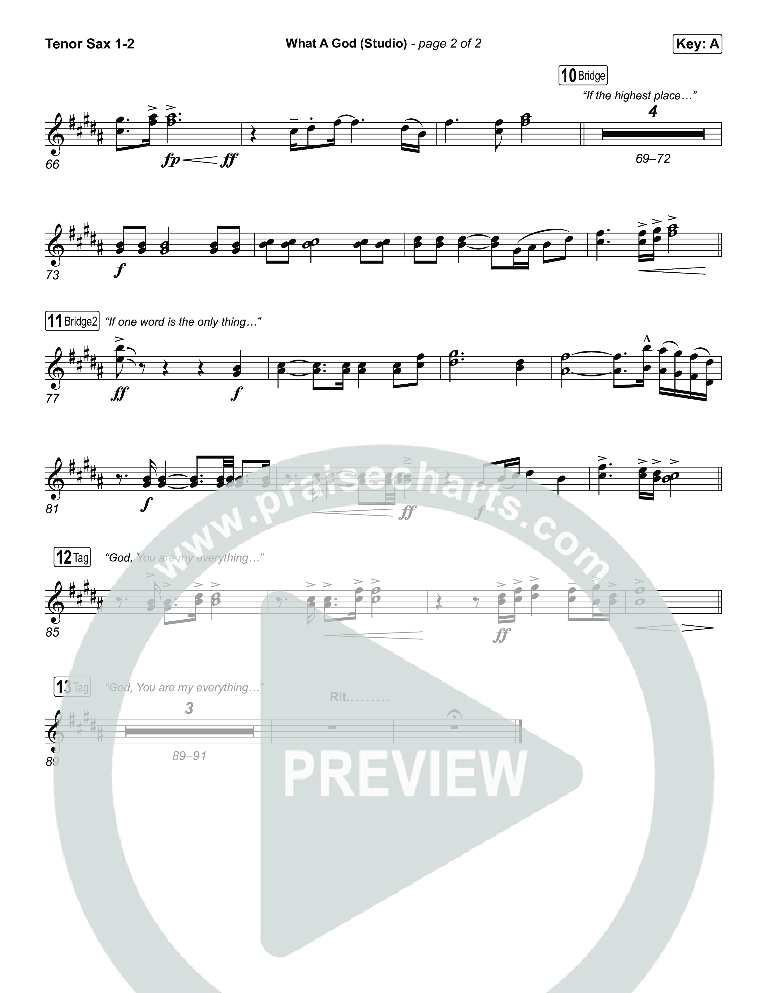 What A God (Studio) Tenor Sax 1,2 (SEU Worship / Chelsea Plank / Kenzie Walker / Roosevelt Stewart)
