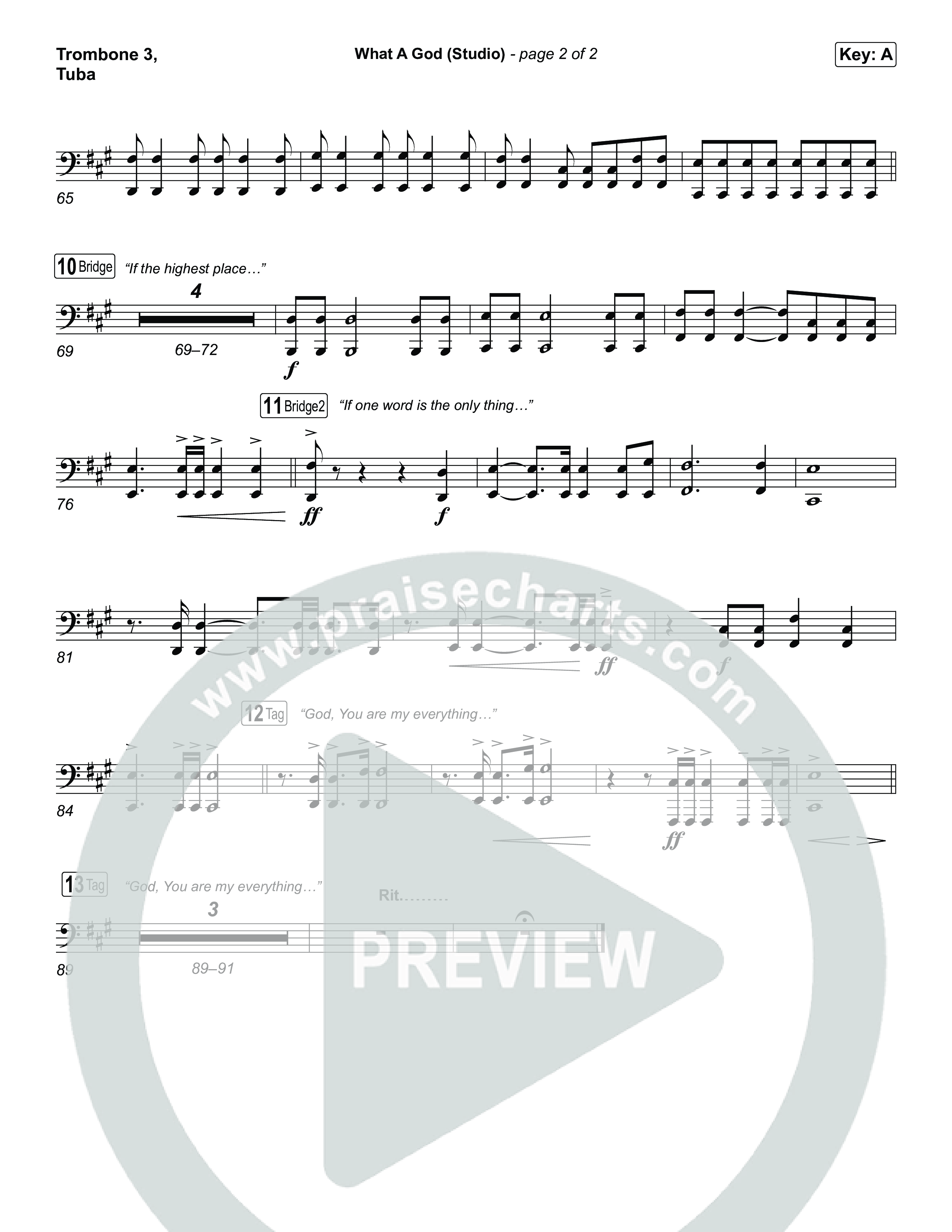 What A God (Studio) Trombone 3/Tuba (SEU Worship / Chelsea Plank / Kenzie Walker / Roosevelt Stewart)