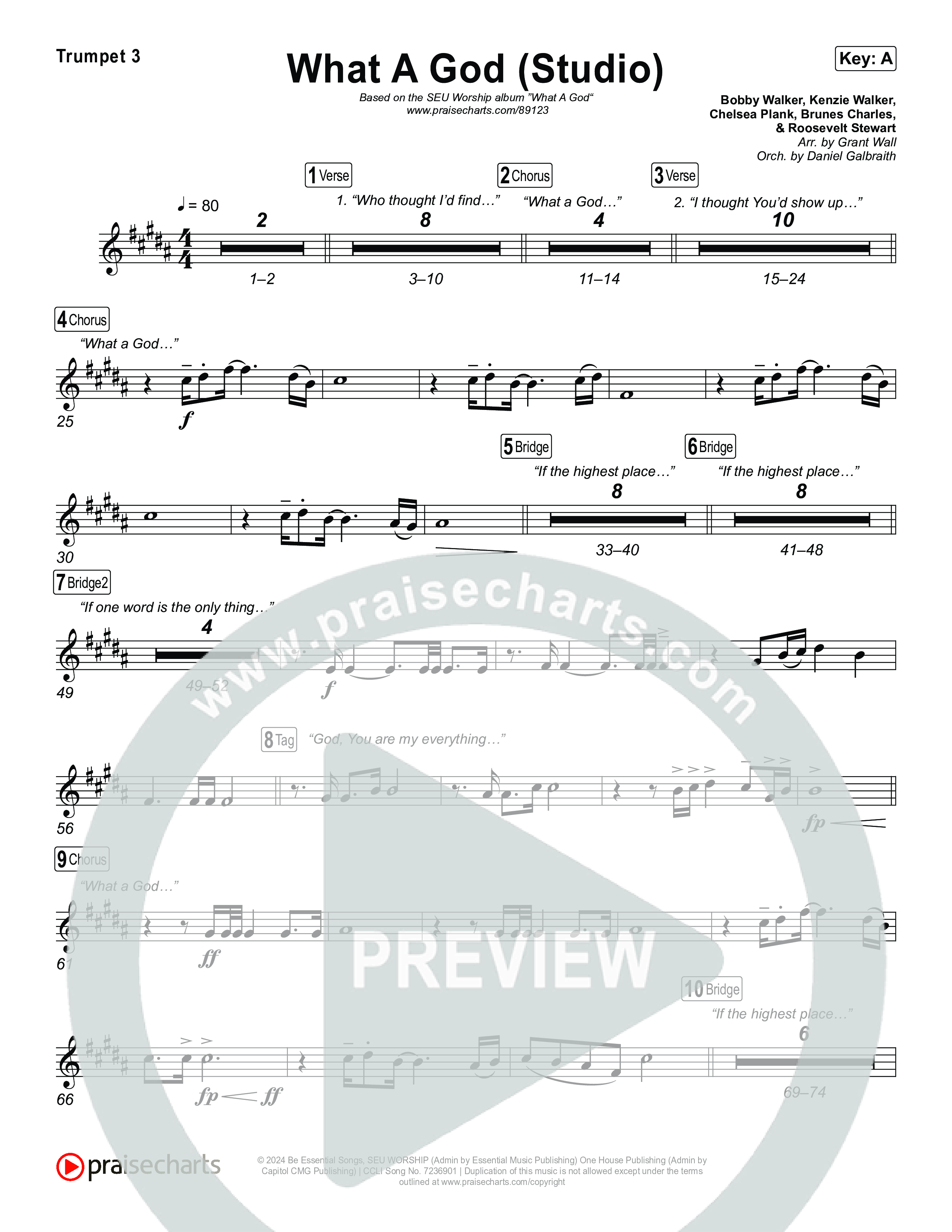What A God (Studio) Trumpet 3 (SEU Worship / Chelsea Plank / Kenzie Walker / Roosevelt Stewart)