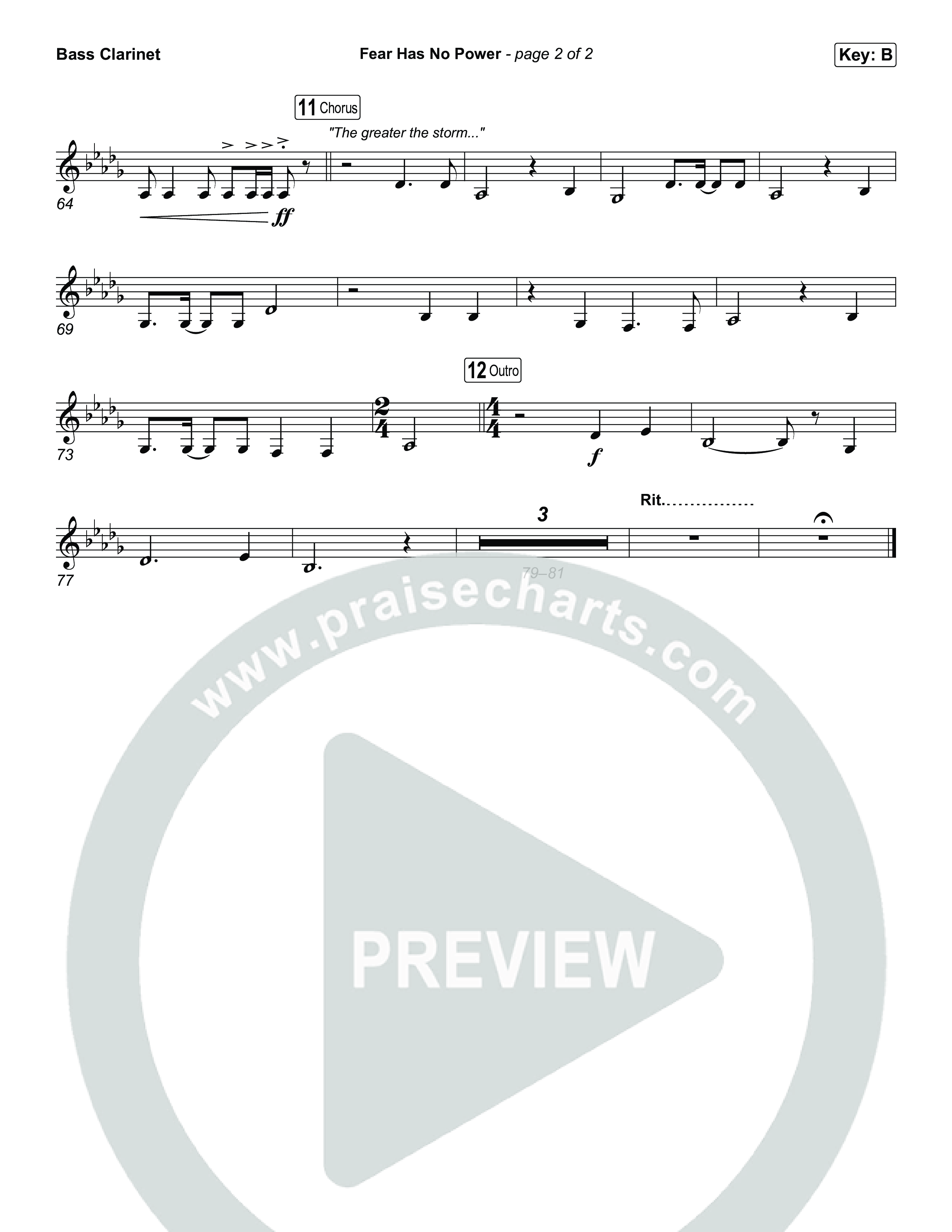 Fear Has No Power Bass Clarinet (Phil Wickham)