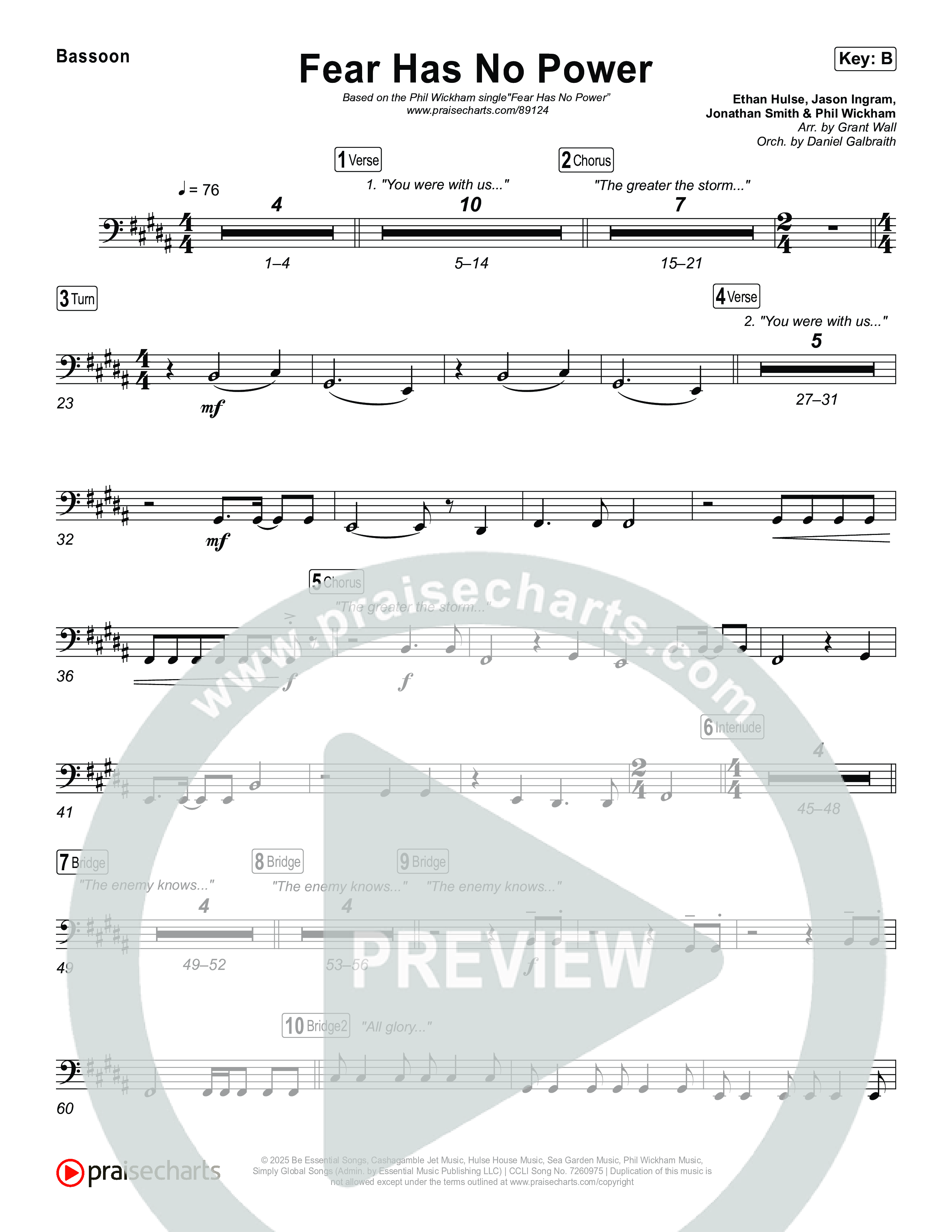 Fear Has No Power Bassoon (Phil Wickham)