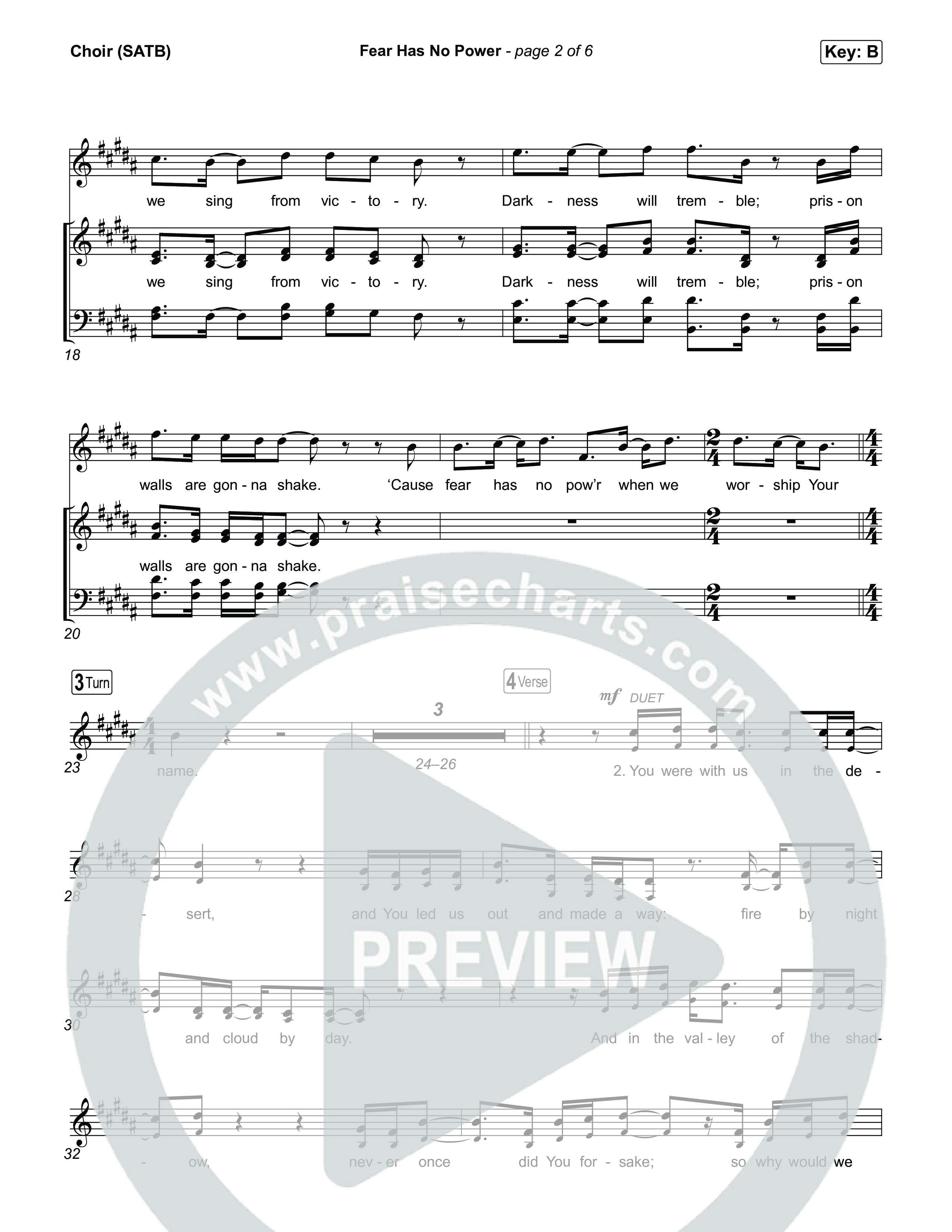 Fear Has No Power Choir Sheet (SATB) (Phil Wickham)