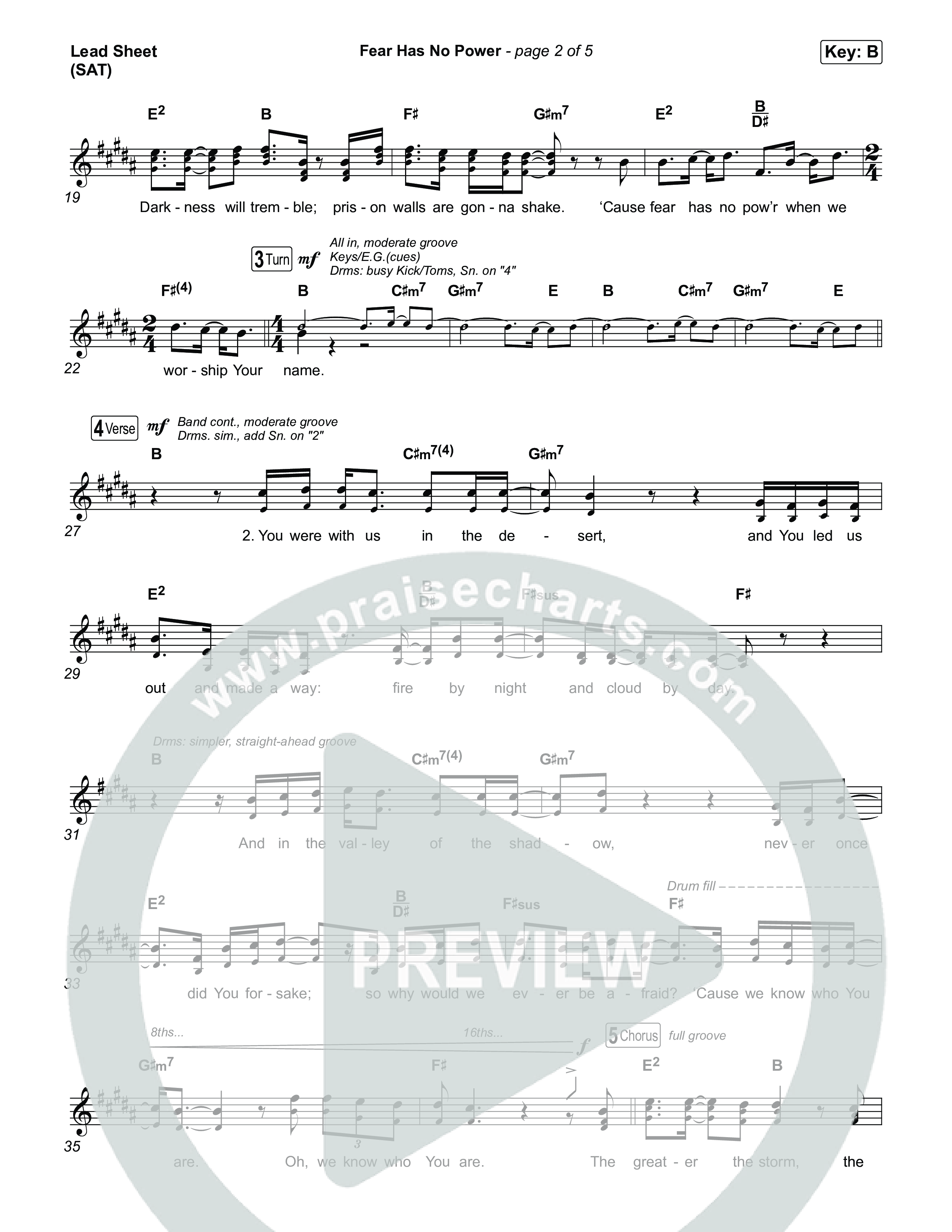 Fear Has No Power Lead Sheet (SAT) (Phil Wickham)