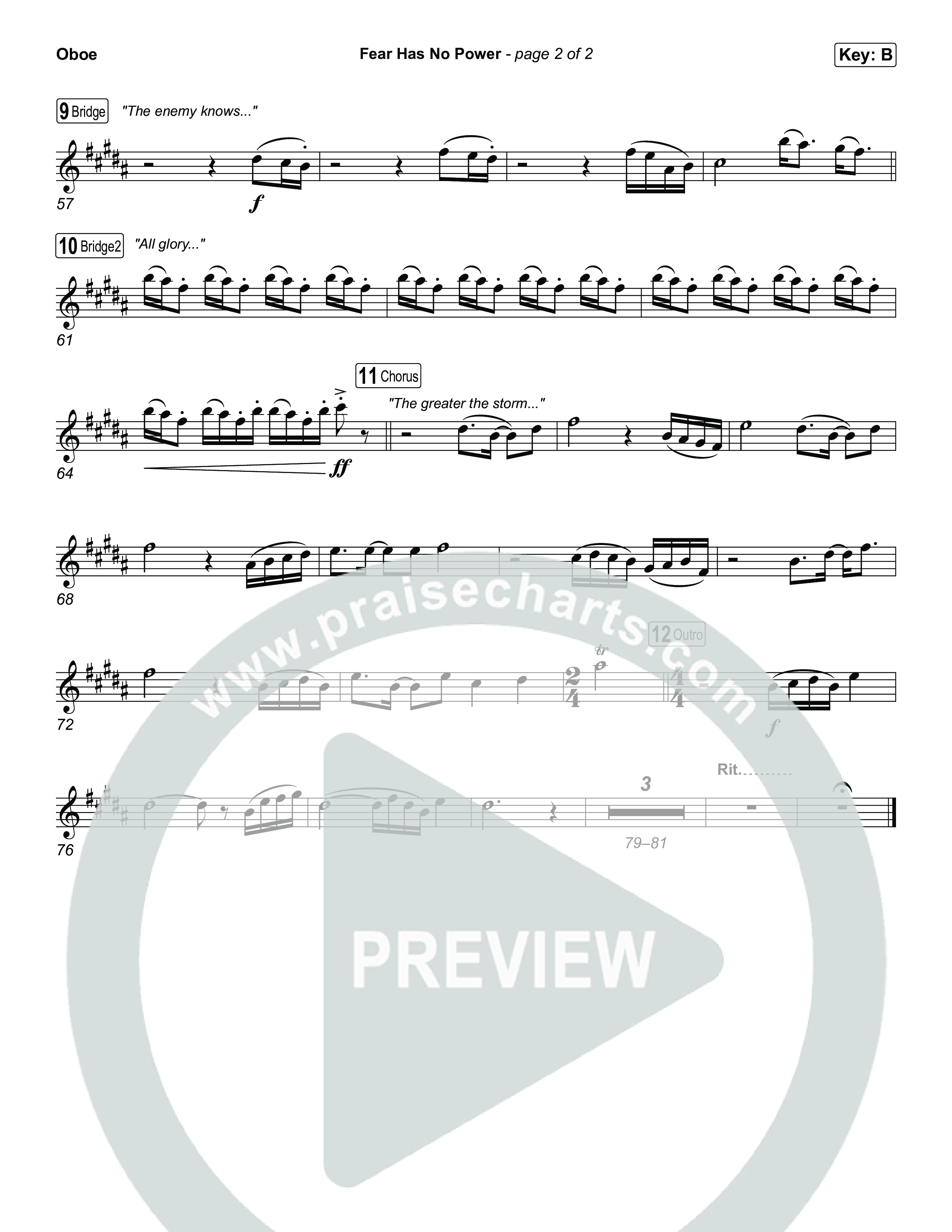 Fear Has No Power Oboe (Phil Wickham)