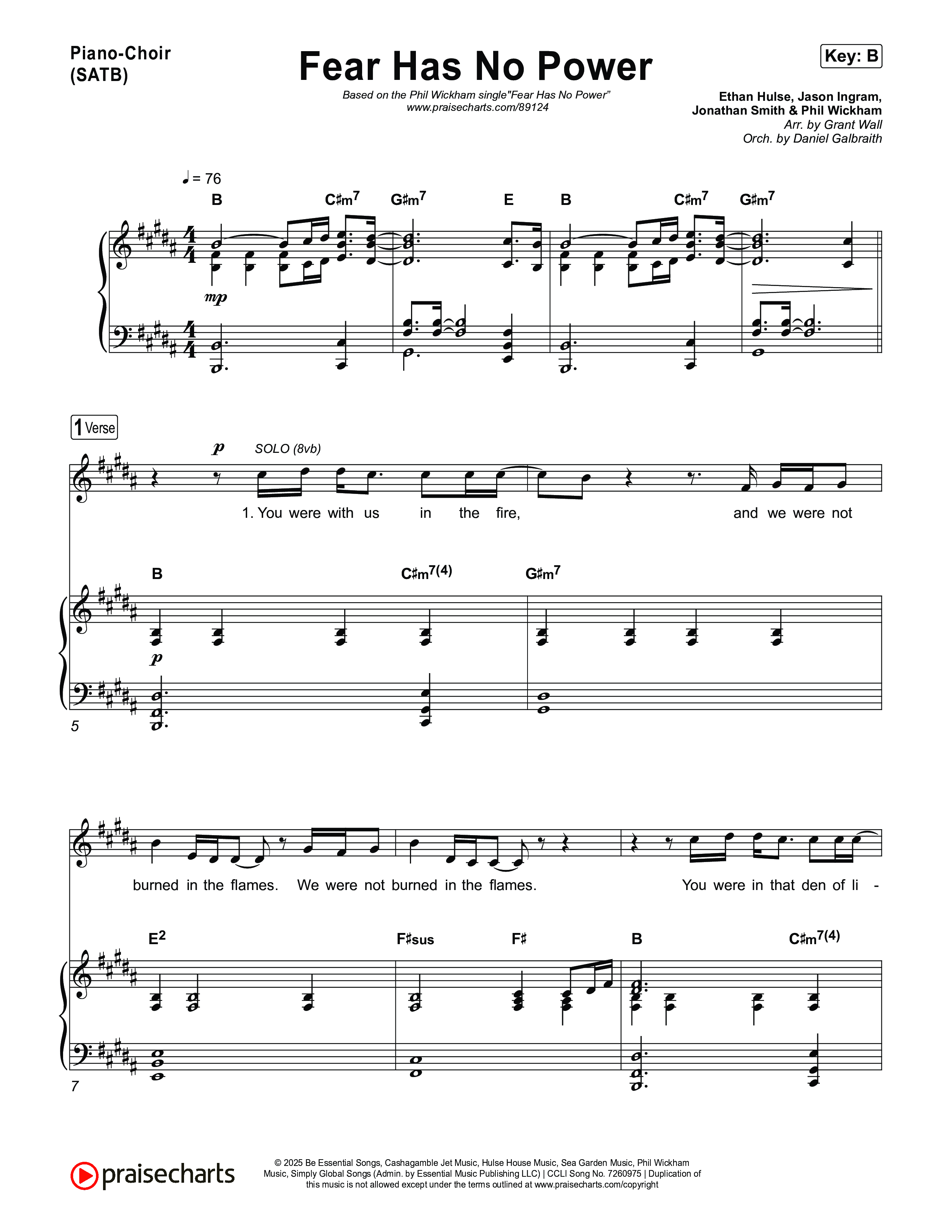 Fear Has No Power Piano/Vocal Pack (Phil Wickham)