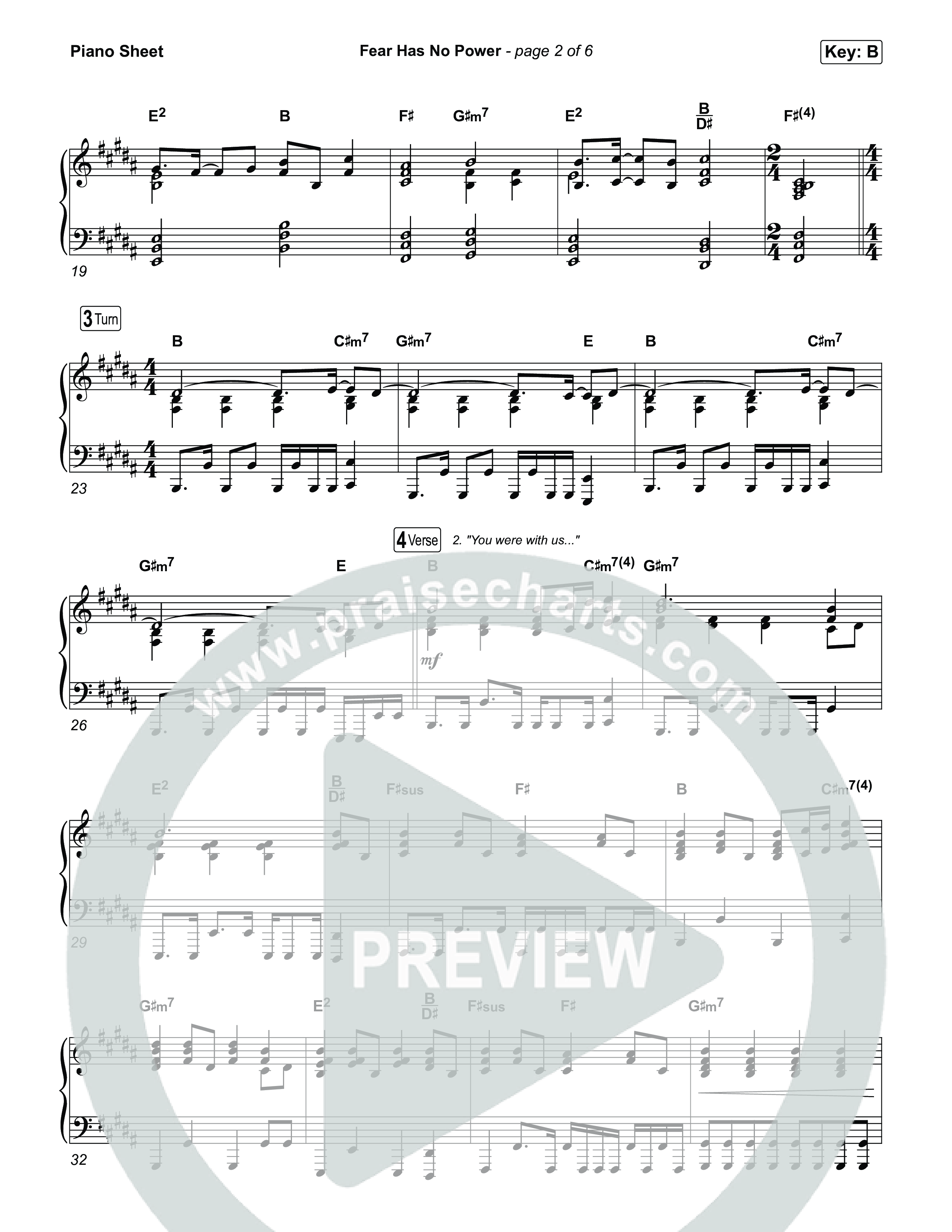 Fear Has No Power Piano Sheet (Phil Wickham)