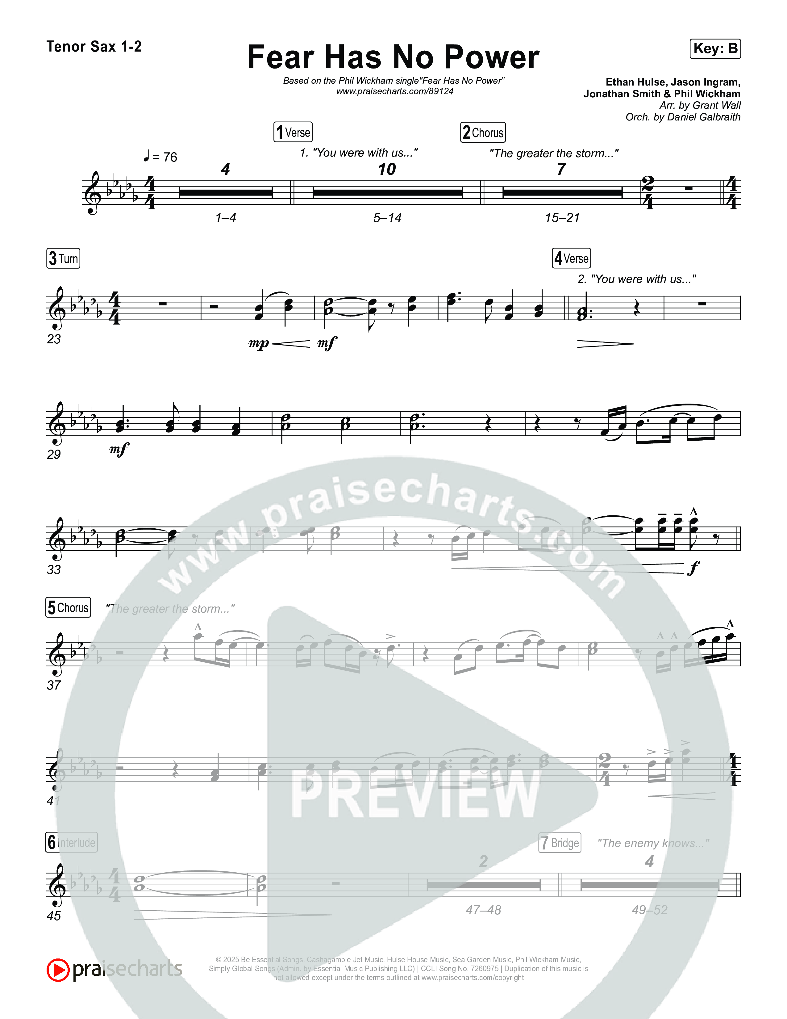 Fear Has No Power Sax Pack (Phil Wickham)