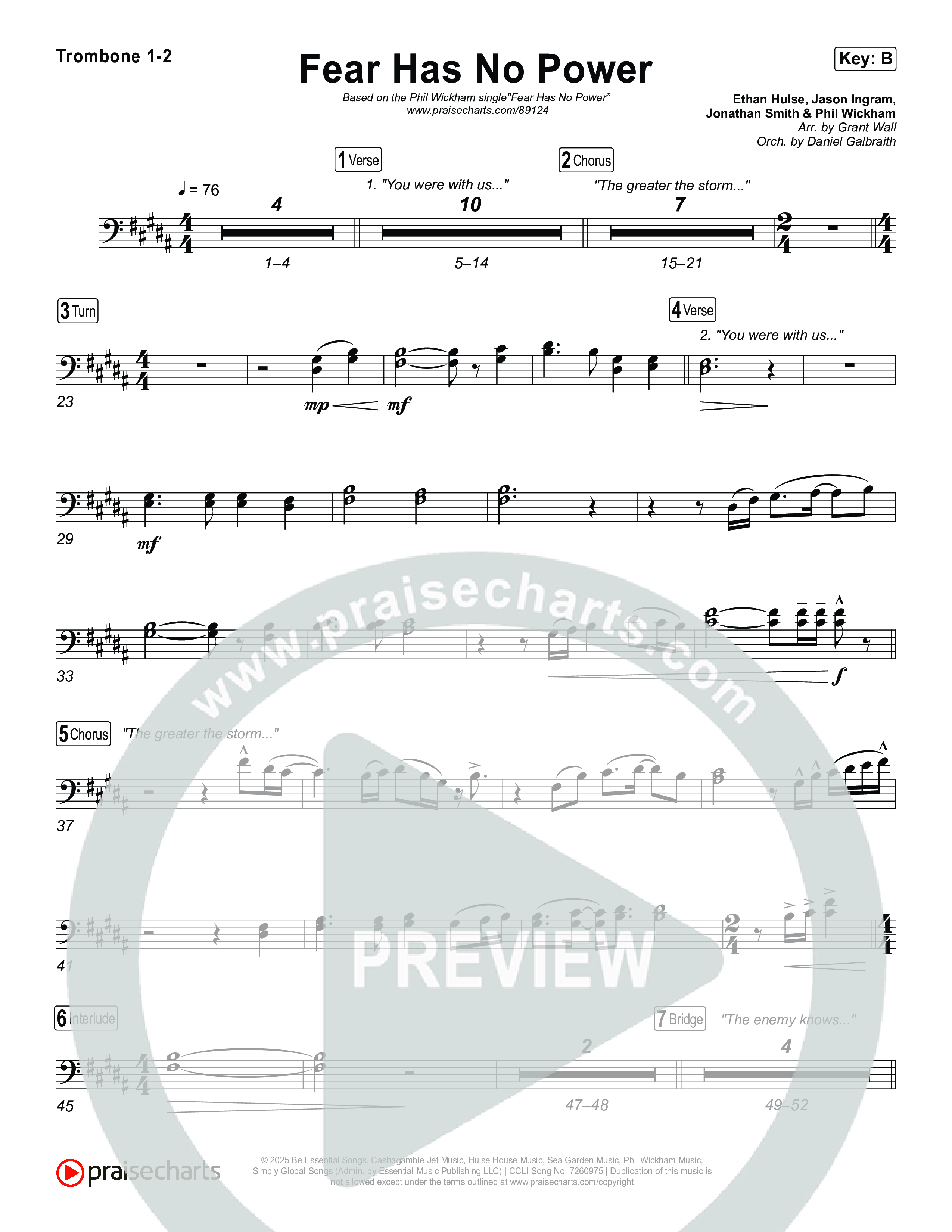 Fear Has No Power Trombone 1/2 (Phil Wickham)