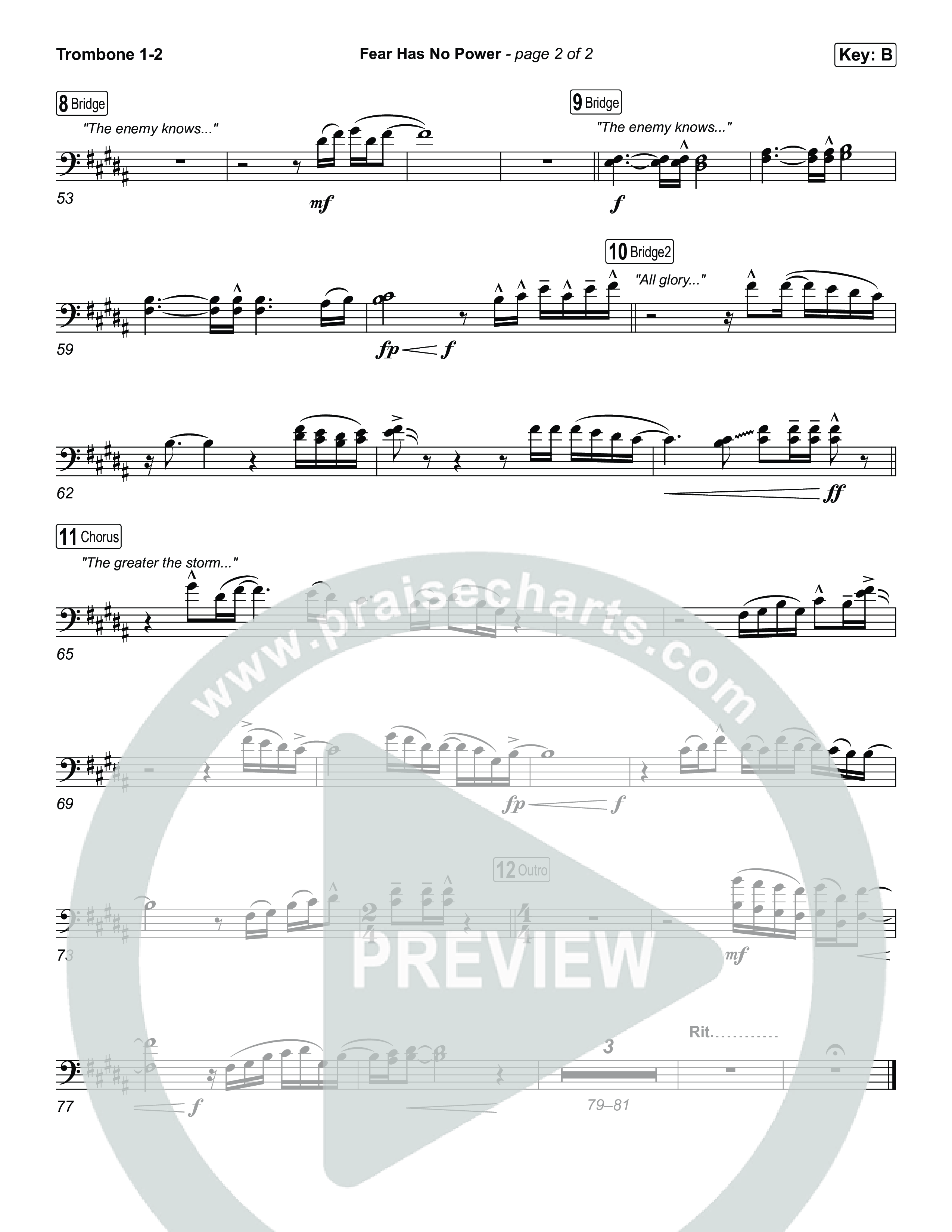 Fear Has No Power Trombone 1/2 (Phil Wickham)