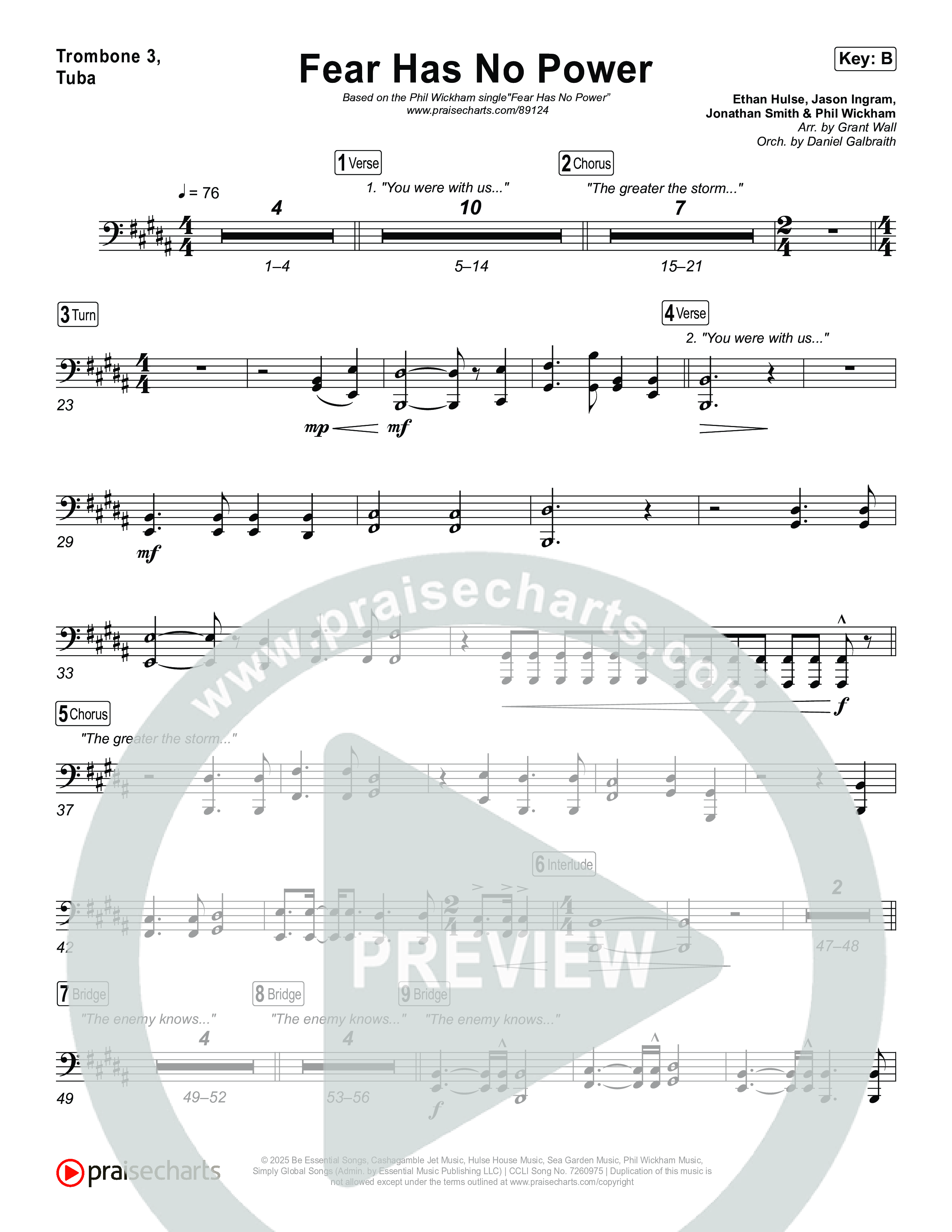 Fear Has No Power Trombone 1,2 (Phil Wickham)