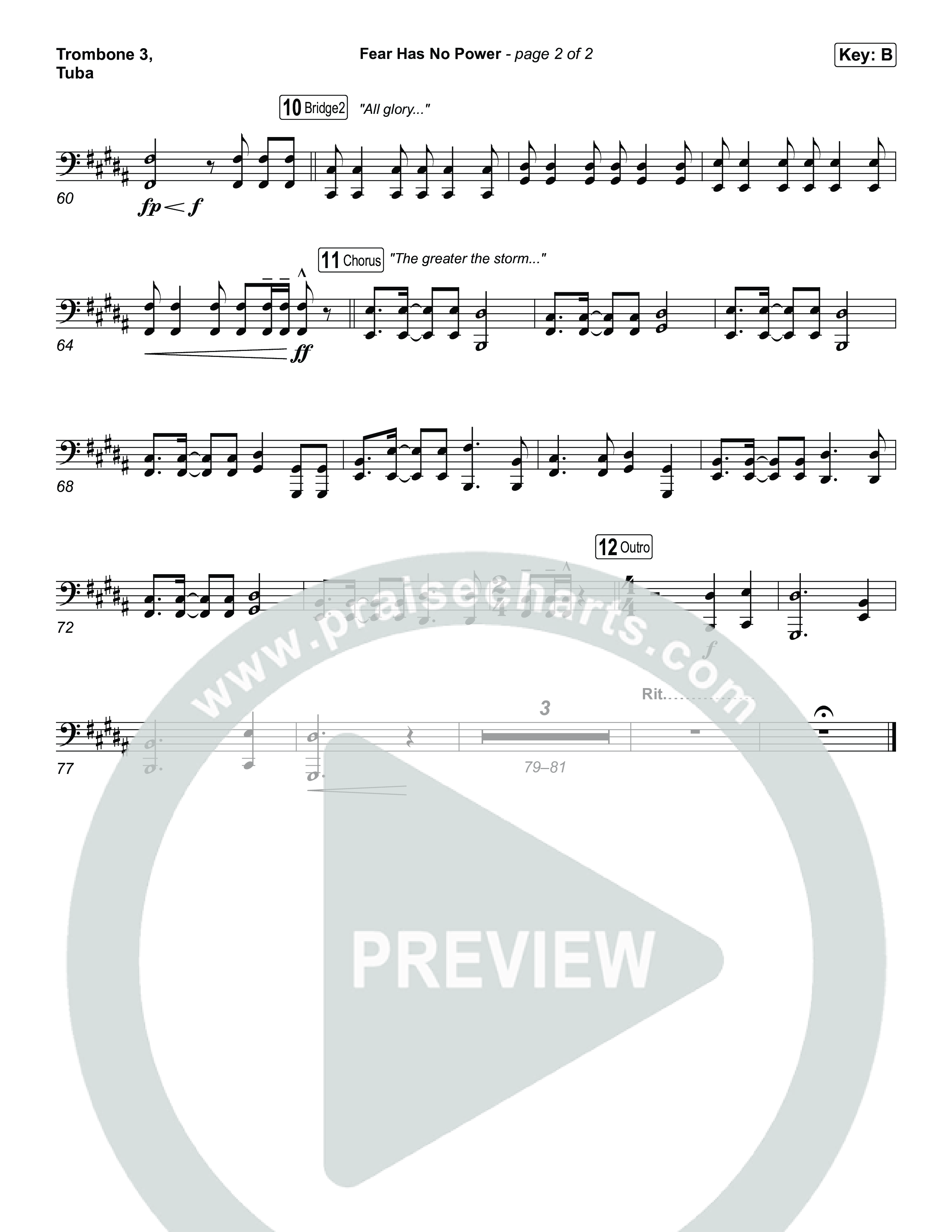 Fear Has No Power Trombone 3/Tuba (Phil Wickham)