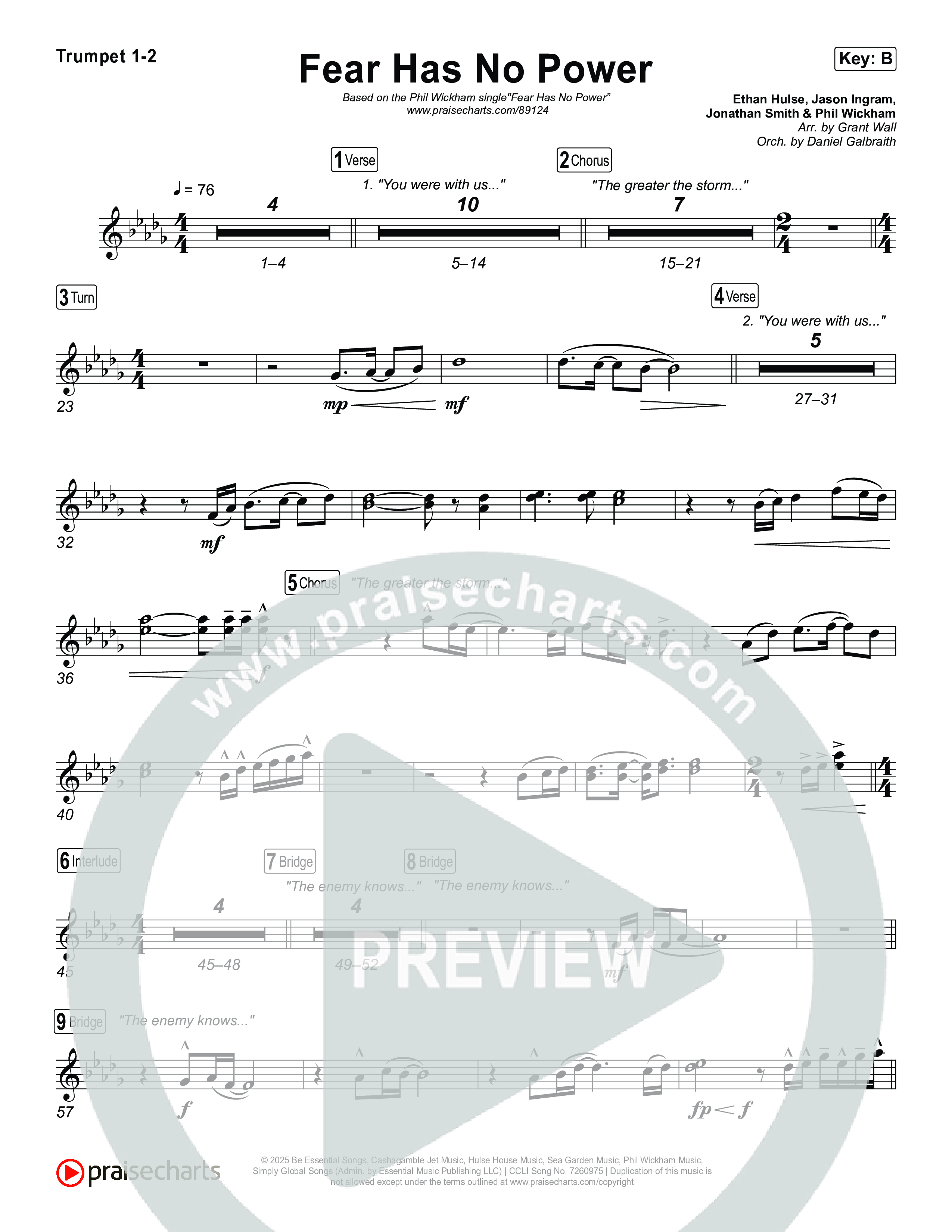 Fear Has No Power Trumpet 1,2 (Phil Wickham)