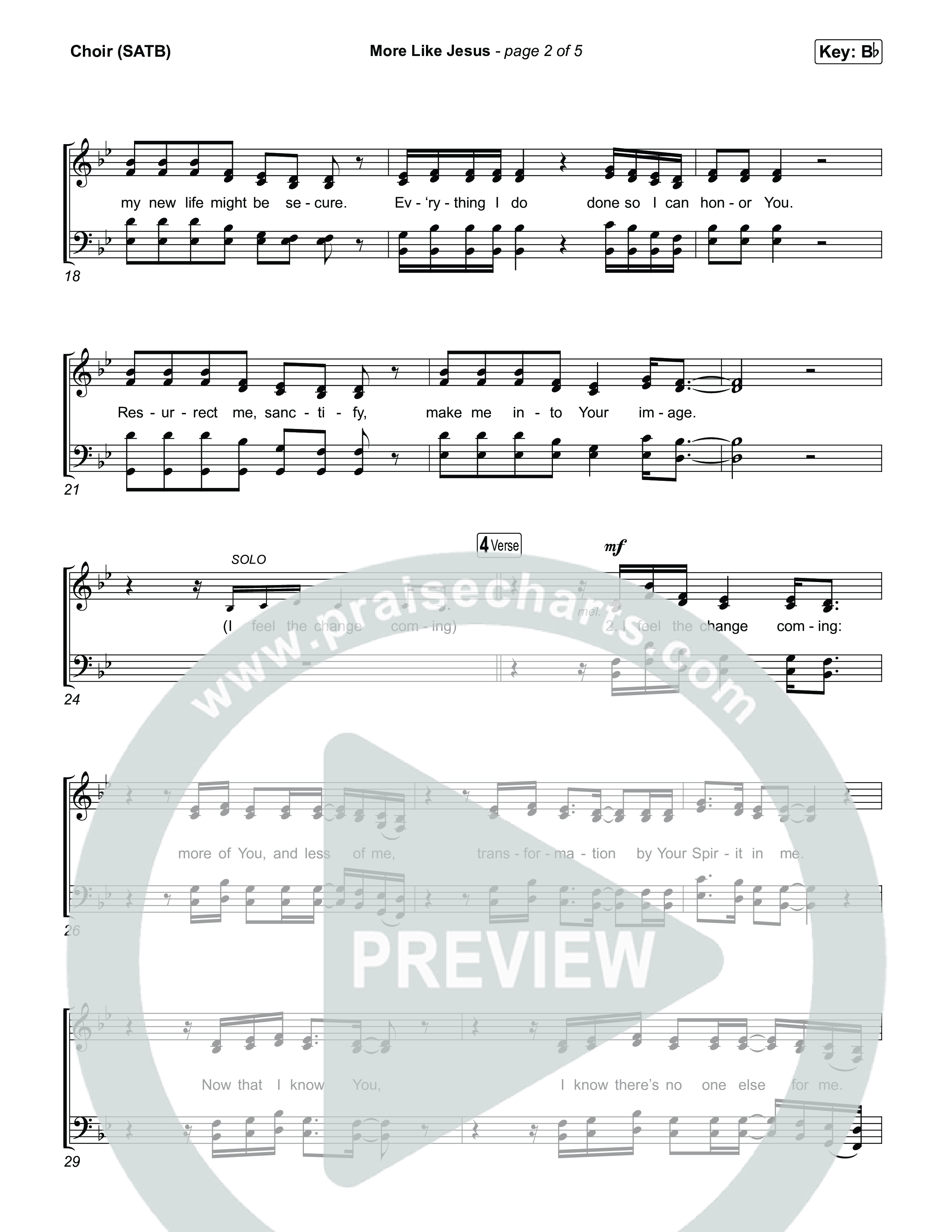 More Like Jesus Choir Sheet (SATB) (Canaan Baca)