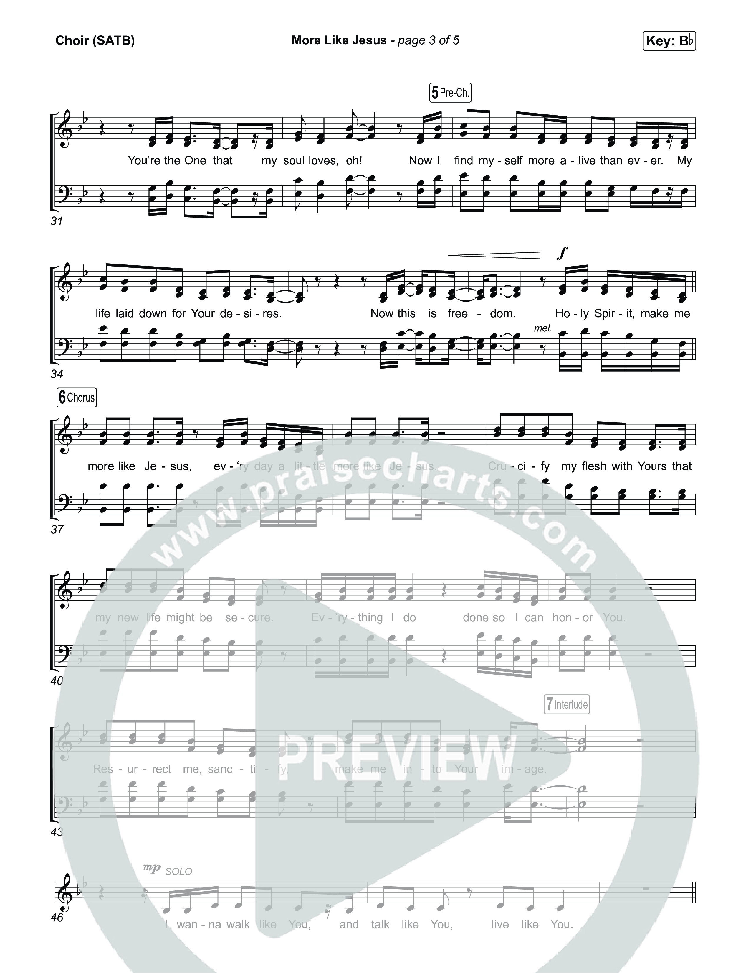 More Like Jesus Choir Sheet (SATB) (Canaan Baca)