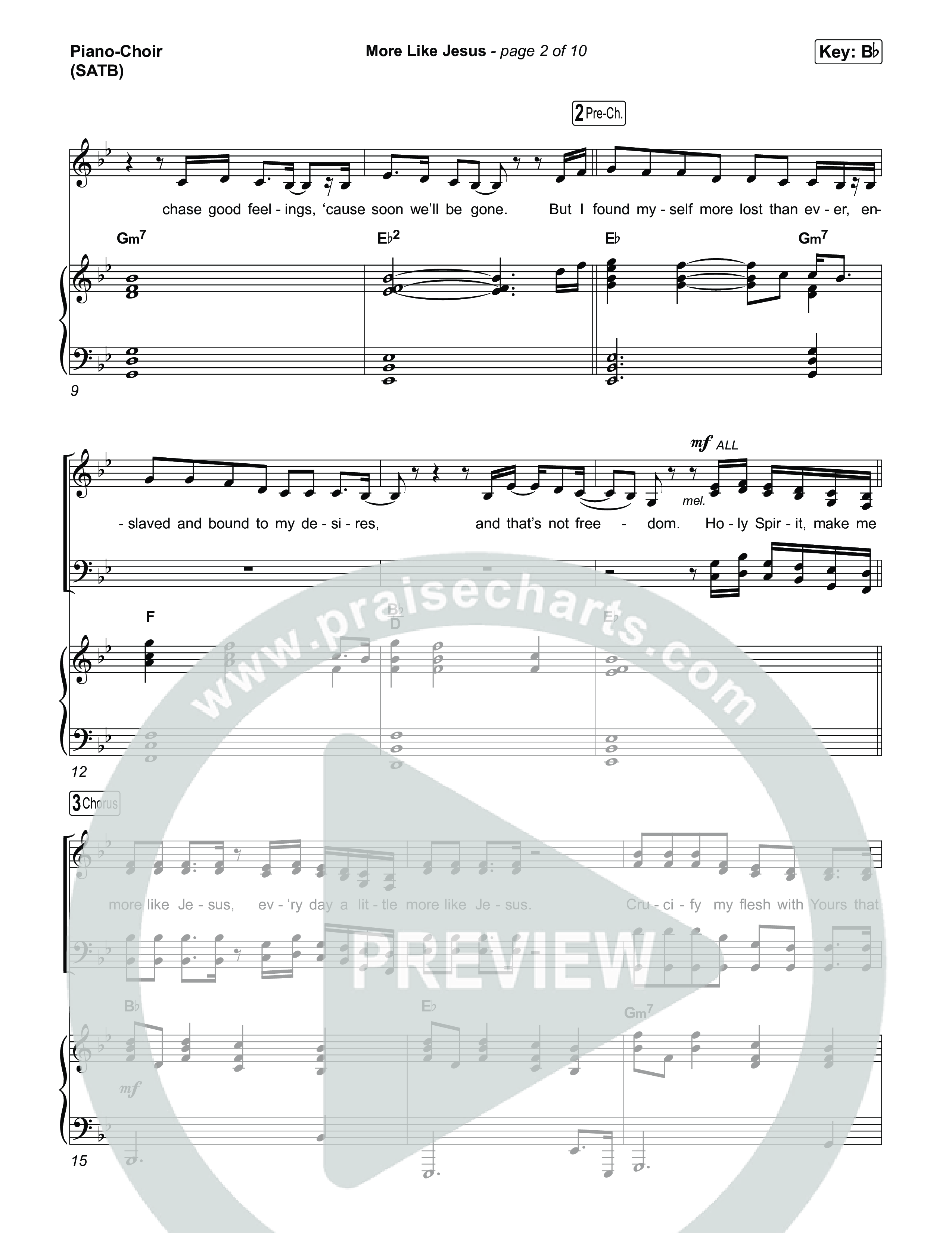 More Like Jesus Piano/Vocal (SATB) (Canaan Baca)