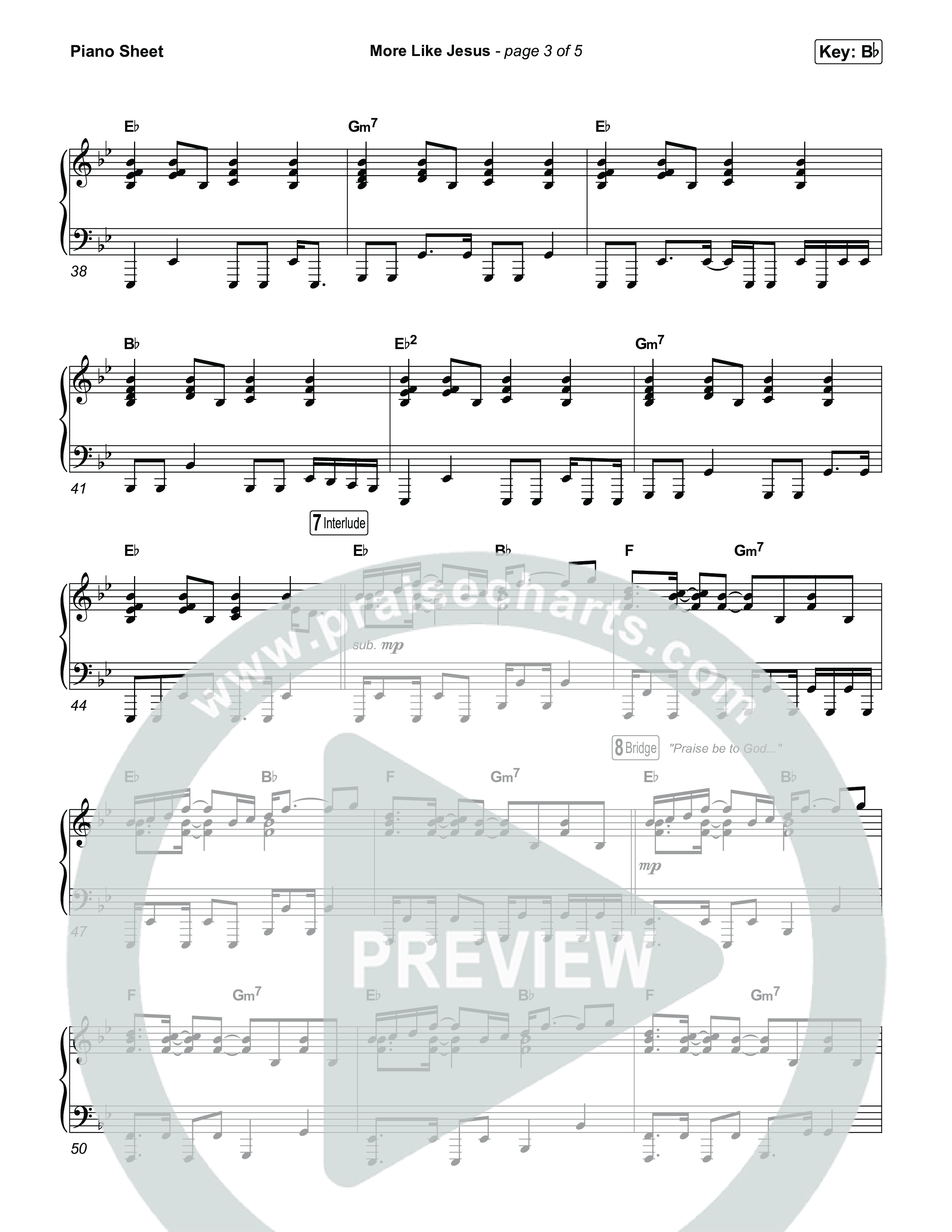 More Like Jesus Piano Sheet (Canaan Baca)