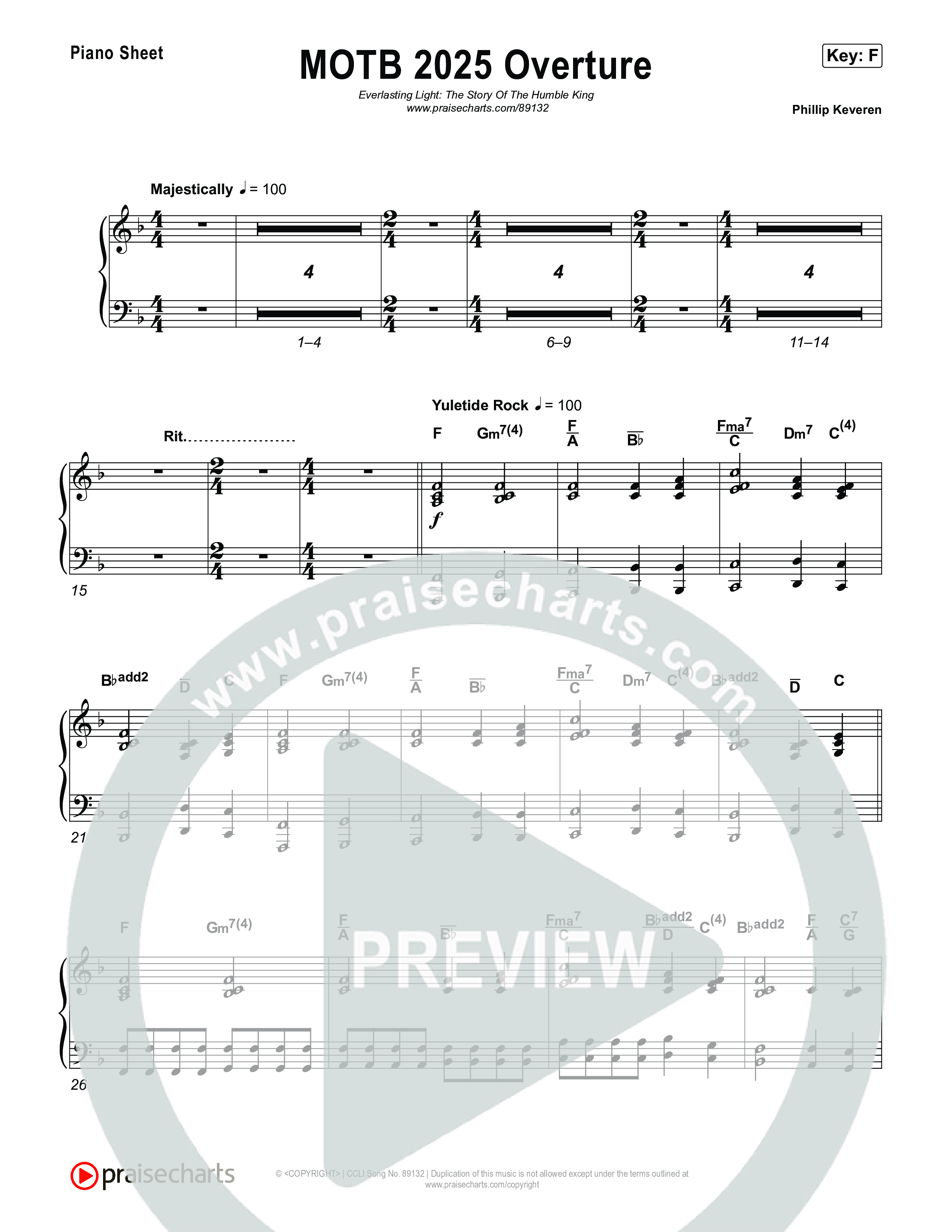 Overture Piano Sheet (Museum Of The Bible / Arr. Phillip Keveren)