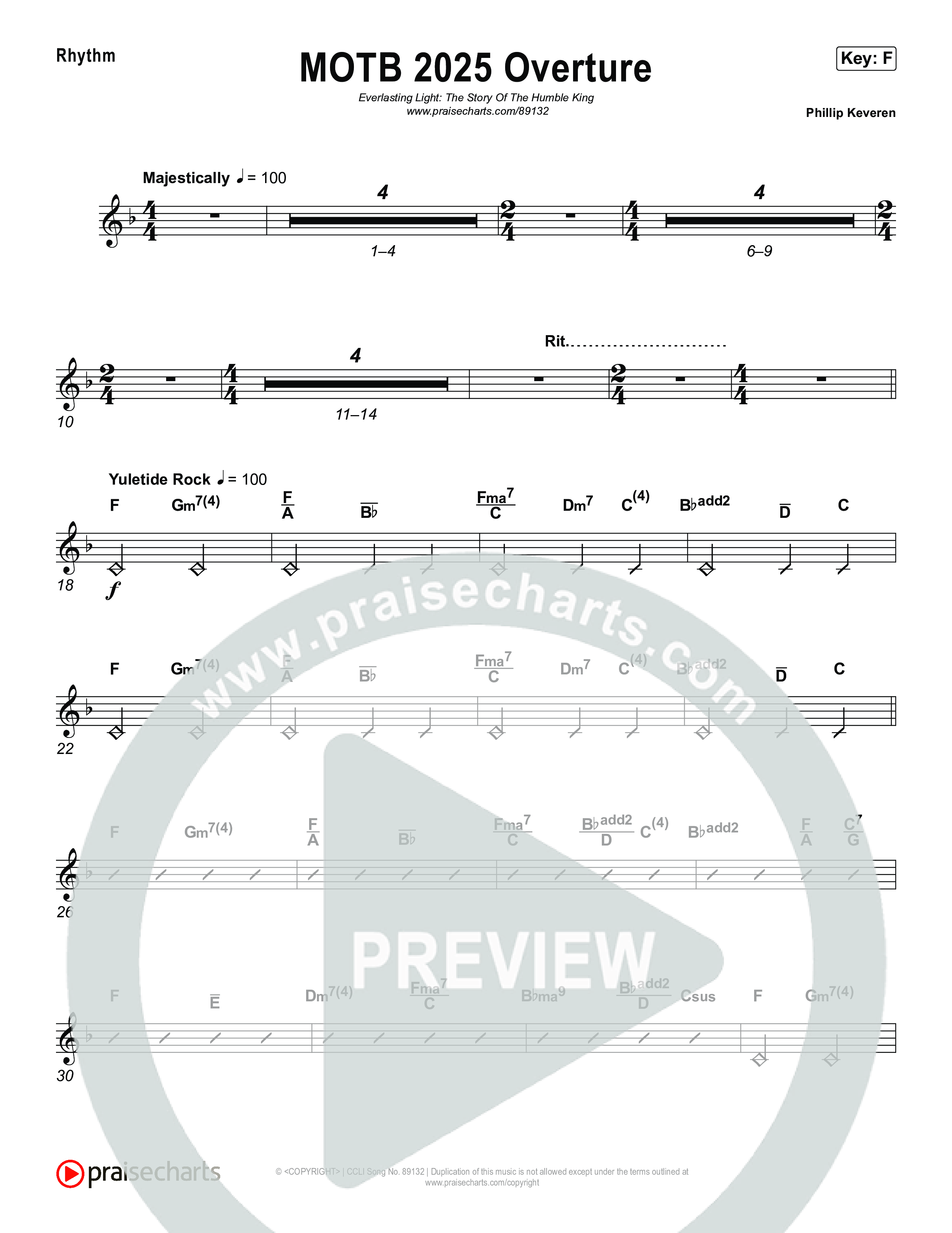 Overture Rhythm Chart (Museum Of The Bible / Arr. Phillip Keveren)
