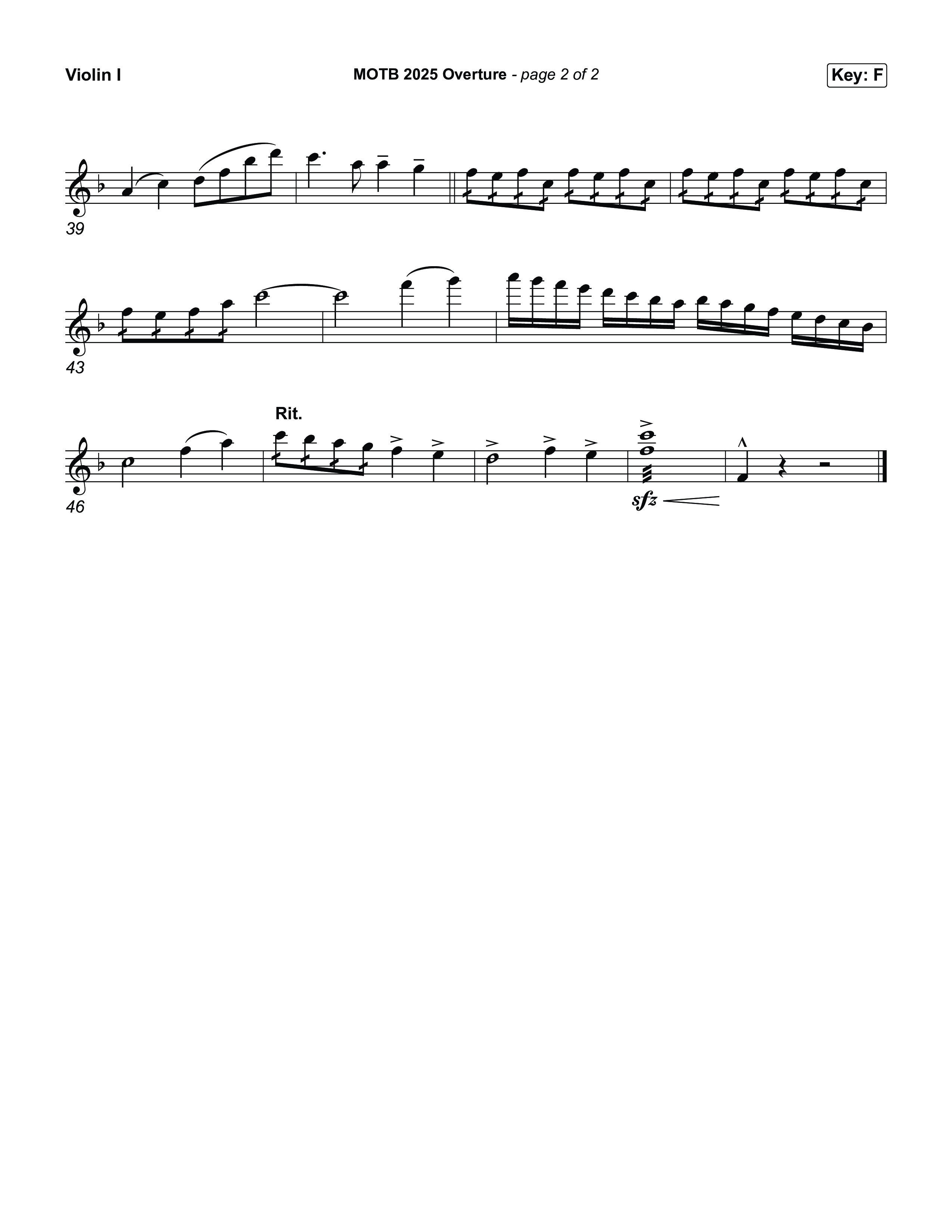 Overture Violin 1 (Museum Of The Bible / Arr. Phillip Keveren)