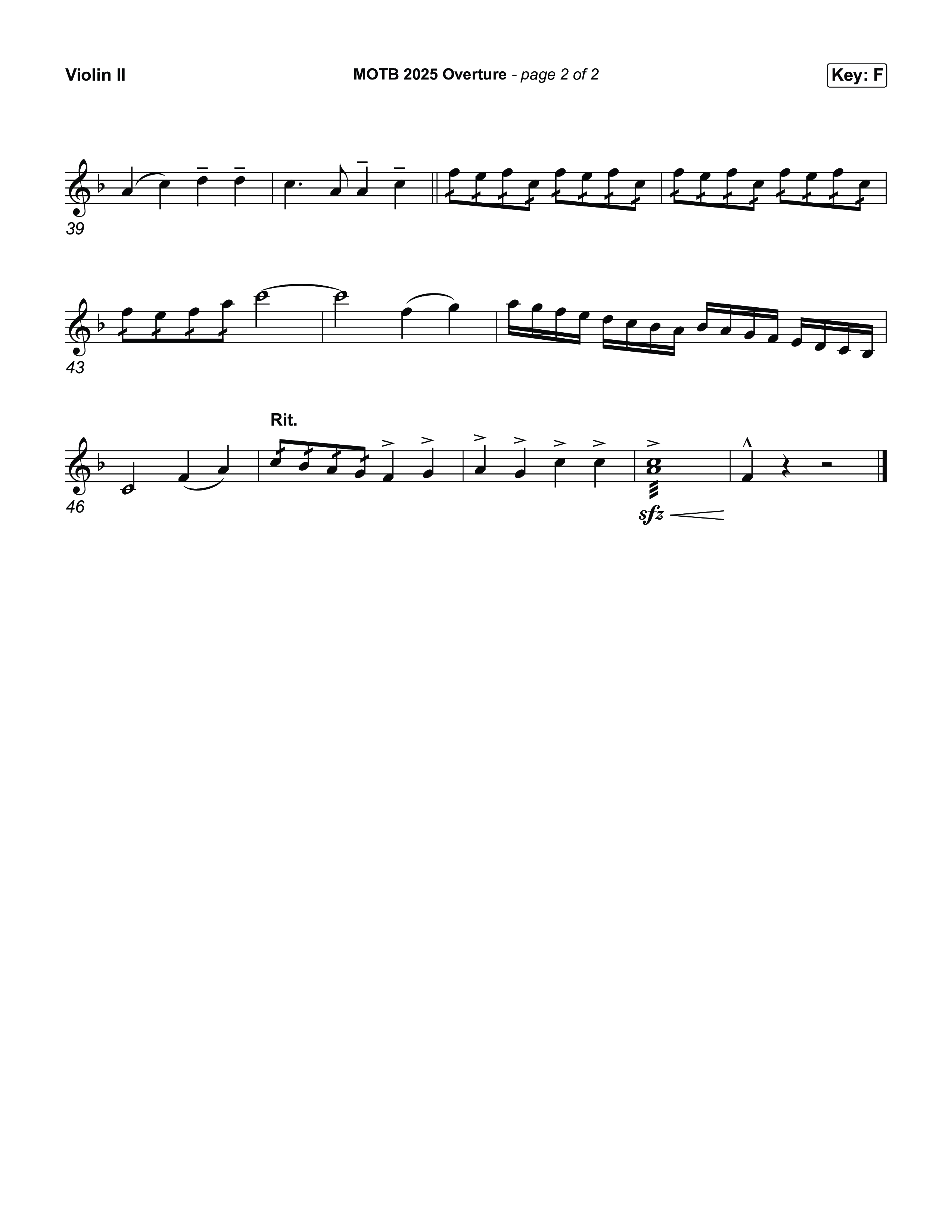 Overture Violin 2 (Museum Of The Bible / Arr. Phillip Keveren)