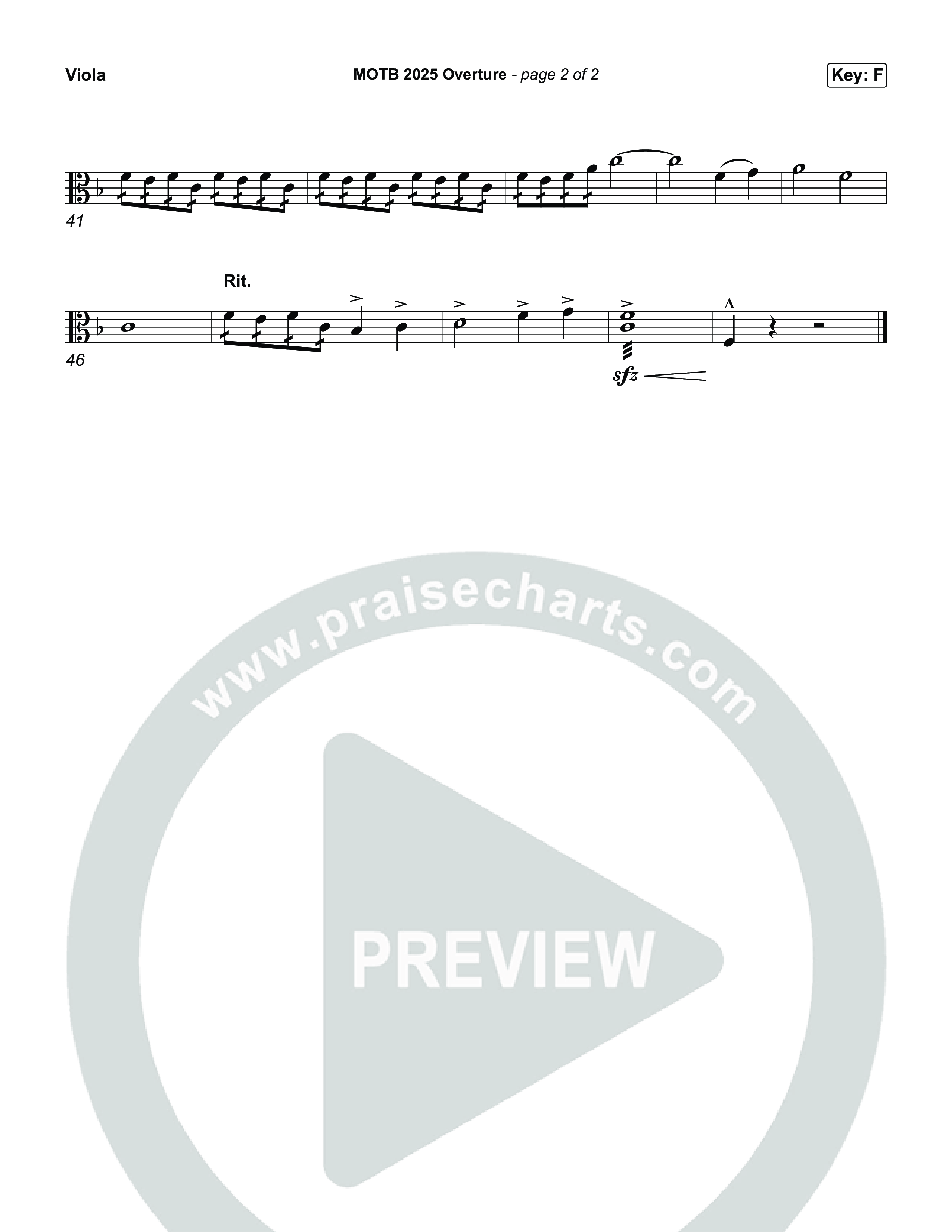 Overture Viola (Museum Of The Bible / Arr. Phillip Keveren)